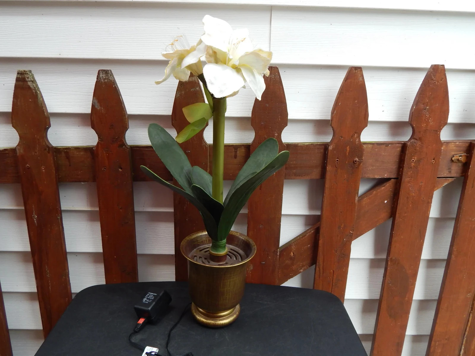 Vintage Fiber Optic Flower in Pot Orchid Decor Holiday **************