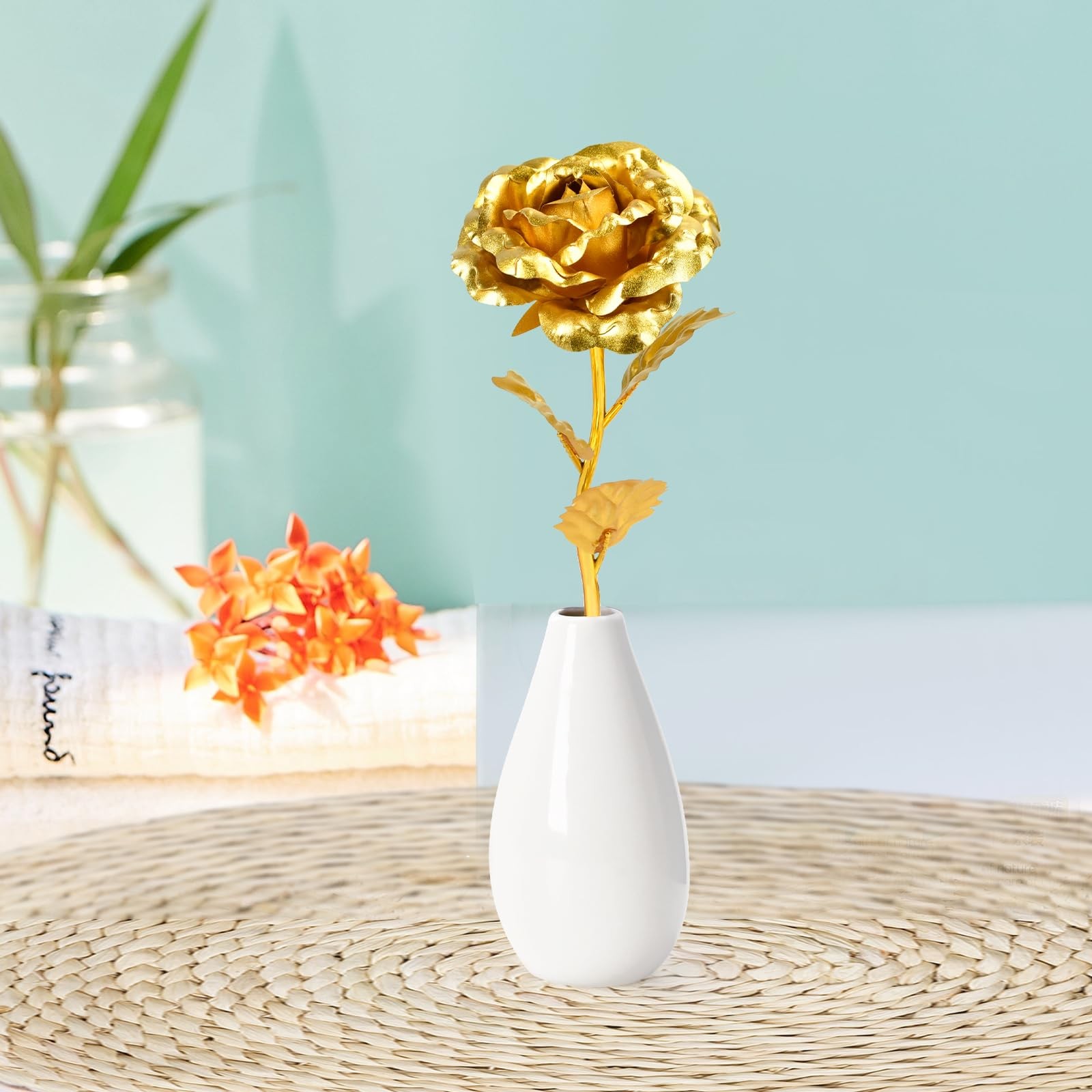 Gifts Mom Grandma Wife First Mothers Day Rose Flower With Vase Presents