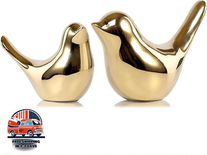 Estatuillas de pájaros dorados decoración moderna hogar sala dormitorio oficina