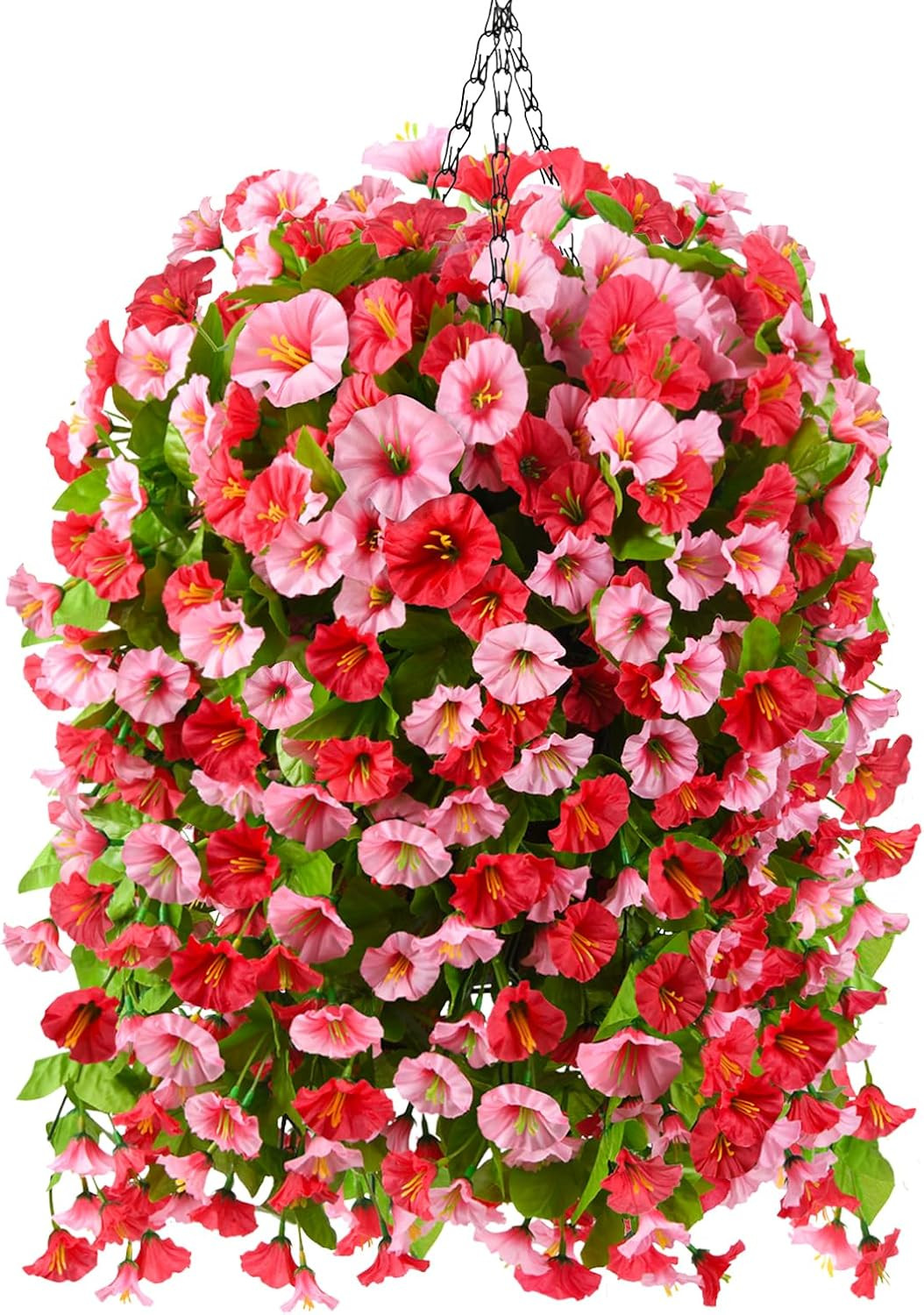 Artificial Faux Hanging Flowers Plants Baskets for Outdoor Spring Summer Decorat