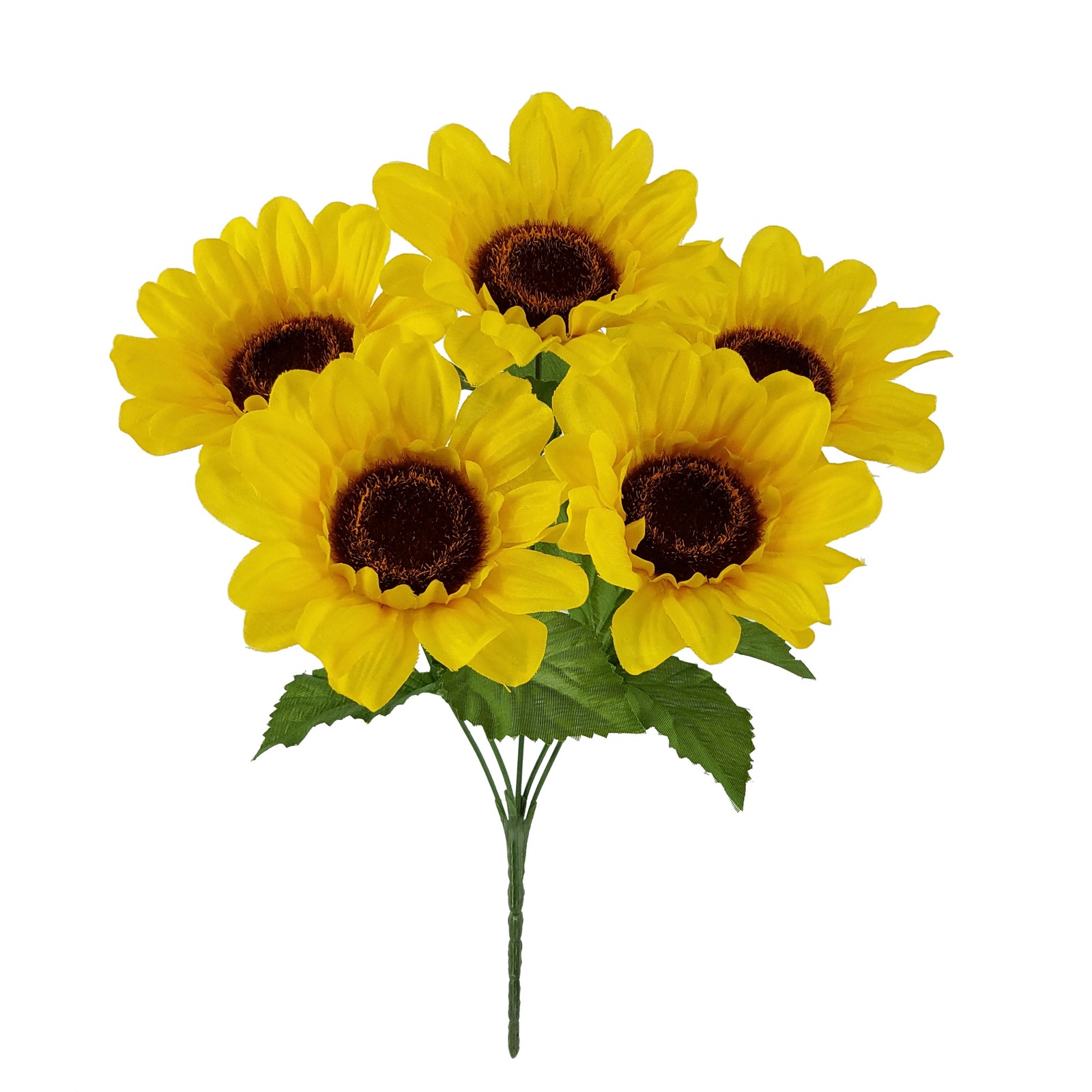 (4 pack) 12.5 in Indoor Artificial Sunflower Pick, Yellow Color.Fast delivery