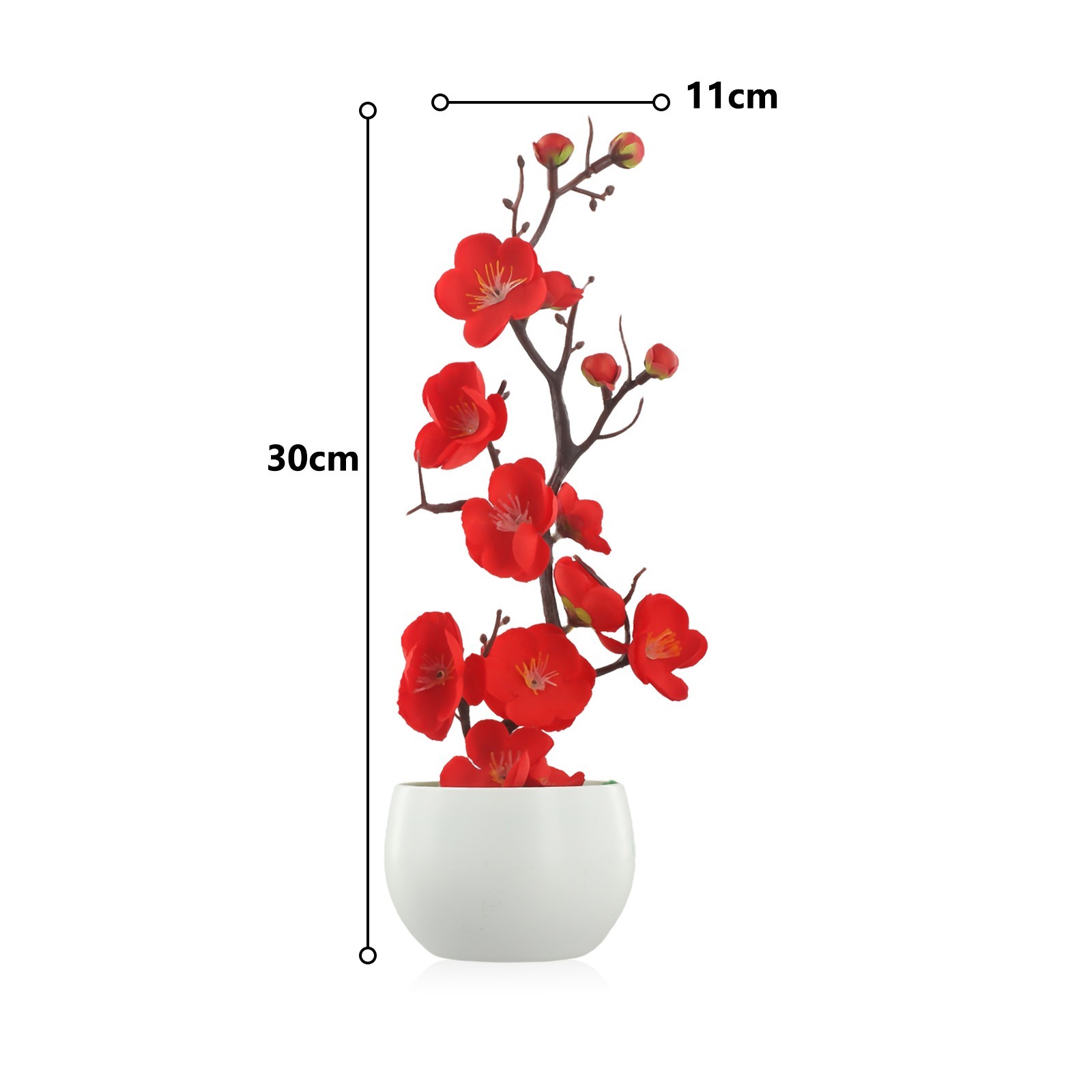 1pc Artificial Wax Plum Blossom Bonsai Branch for Indoor Outdoor Display