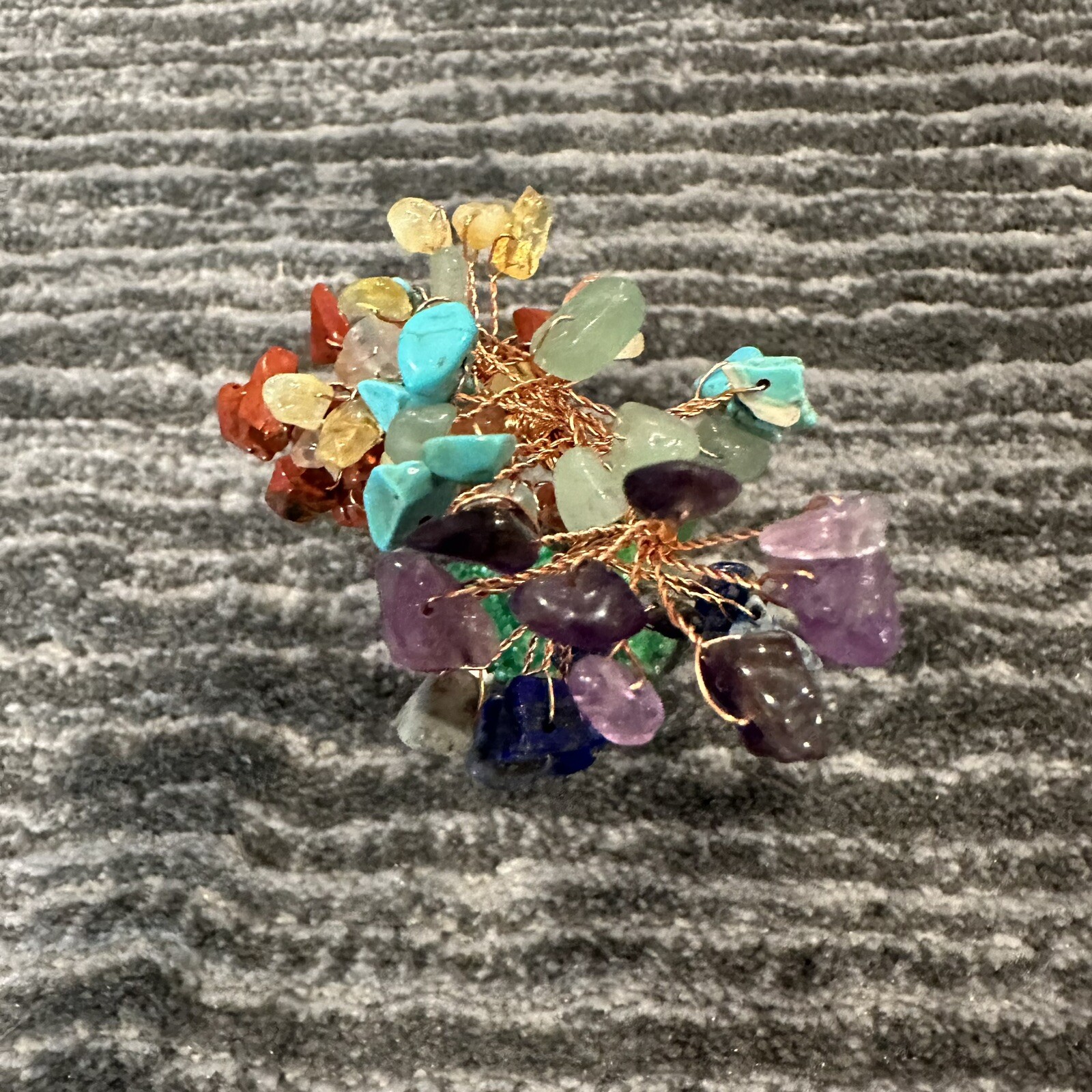 Crystal Tree 7 Chakra Healing Natural Gemstone Stone Base Copper Wire Handmade