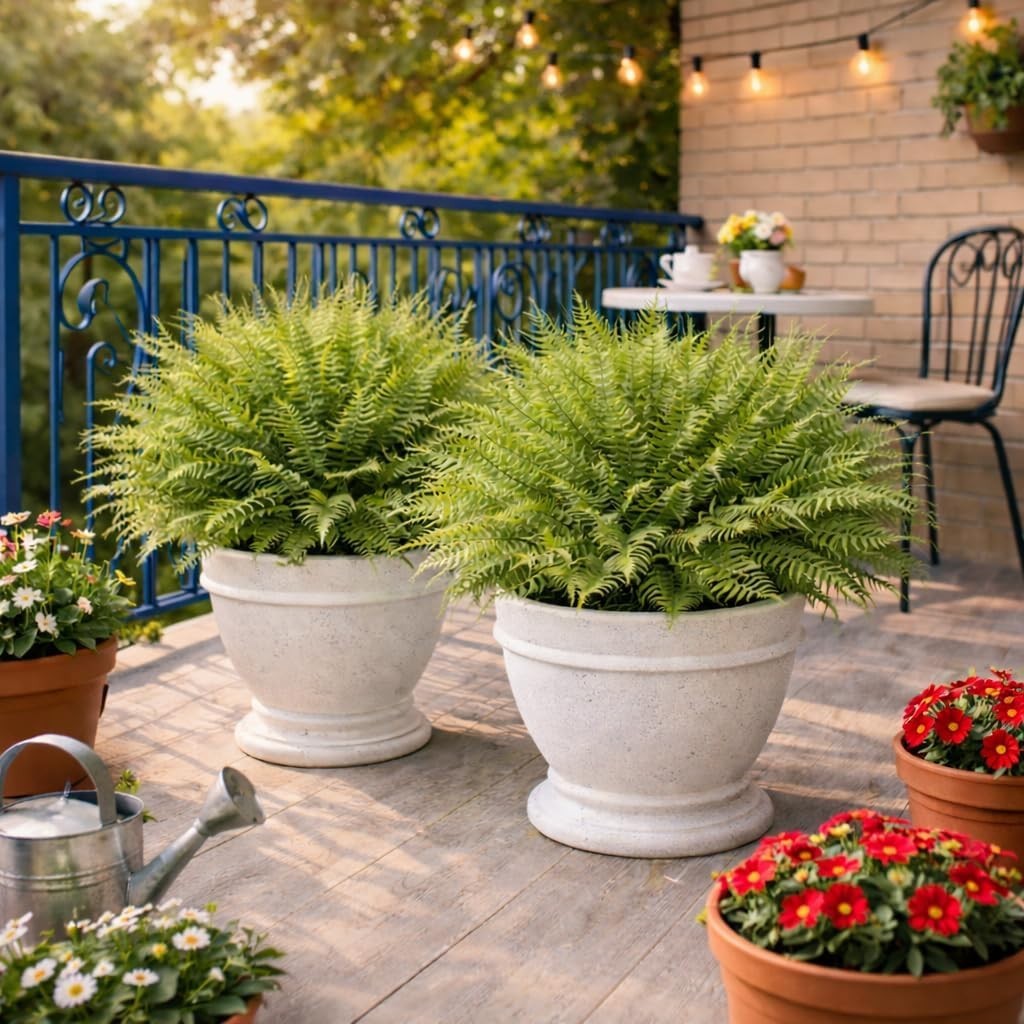 Decor 12 Bundles Artificial Boston Ferns Artificial Plants Outdoor Greenery Stem