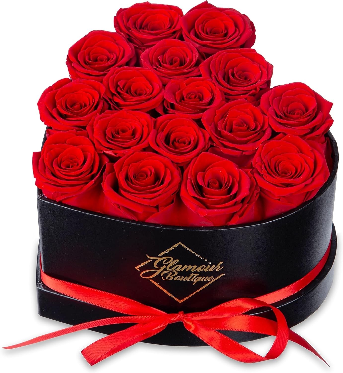 16 Forever Roses Heart Box Preserved Flowers Gift Red Valentine Anniversary