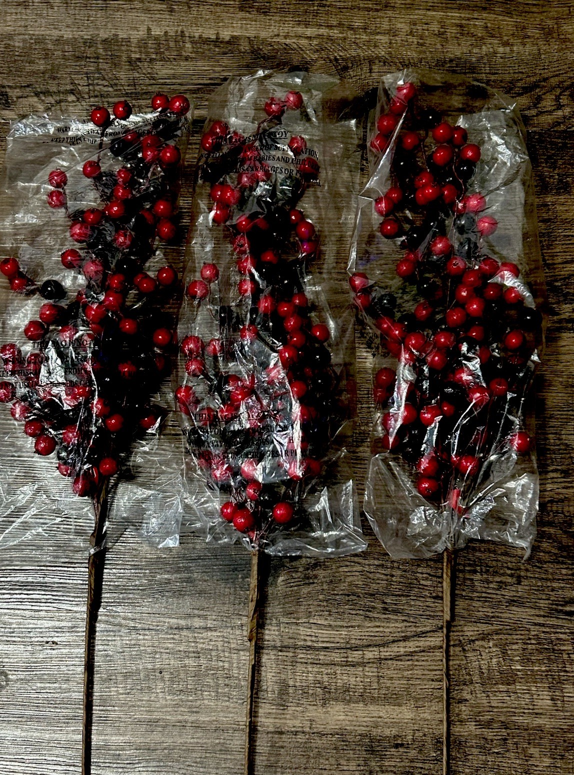 Artificial Holiday Berries color Red and Black 27″
