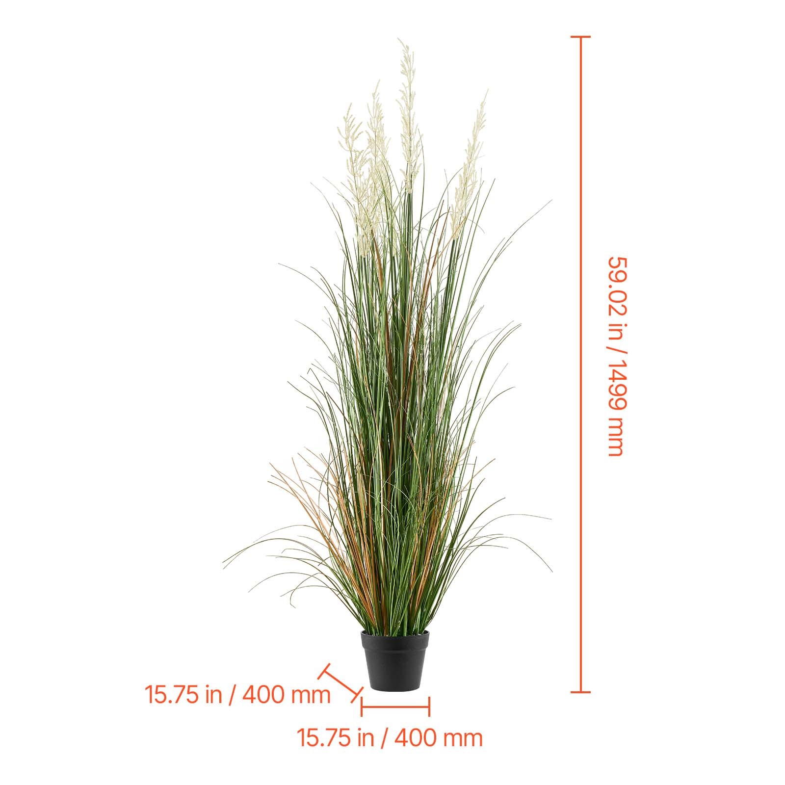 Uimoso Artificial Grass Arrangement 59-Inch Reed Flower Grass in Pot, Set of 2
