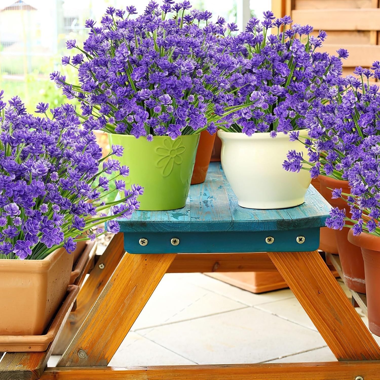 24 Bundles of No Fade Artificial Flowers – Eco-Friendly Indoor/Outdoor Decor