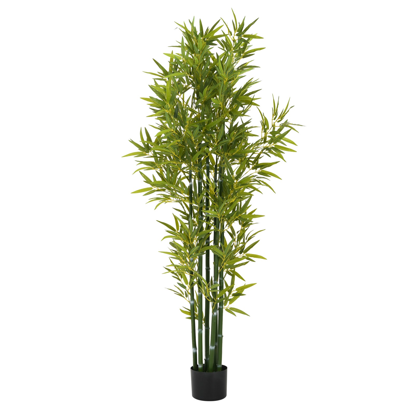 Set of 2 Artificial Bamboo Plants in Pots, Lucky Faux Greenery Decor