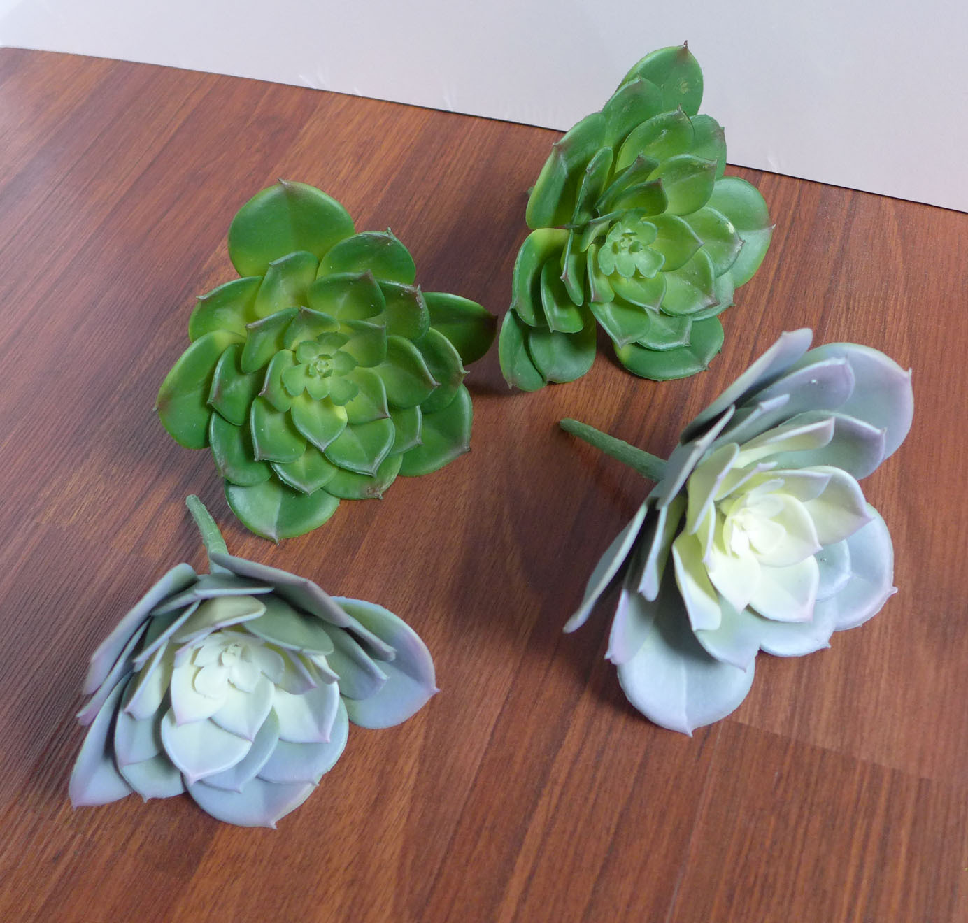 2 Colors Big # Snow Lotus Artificial Succulents Home Decoration Set of 4