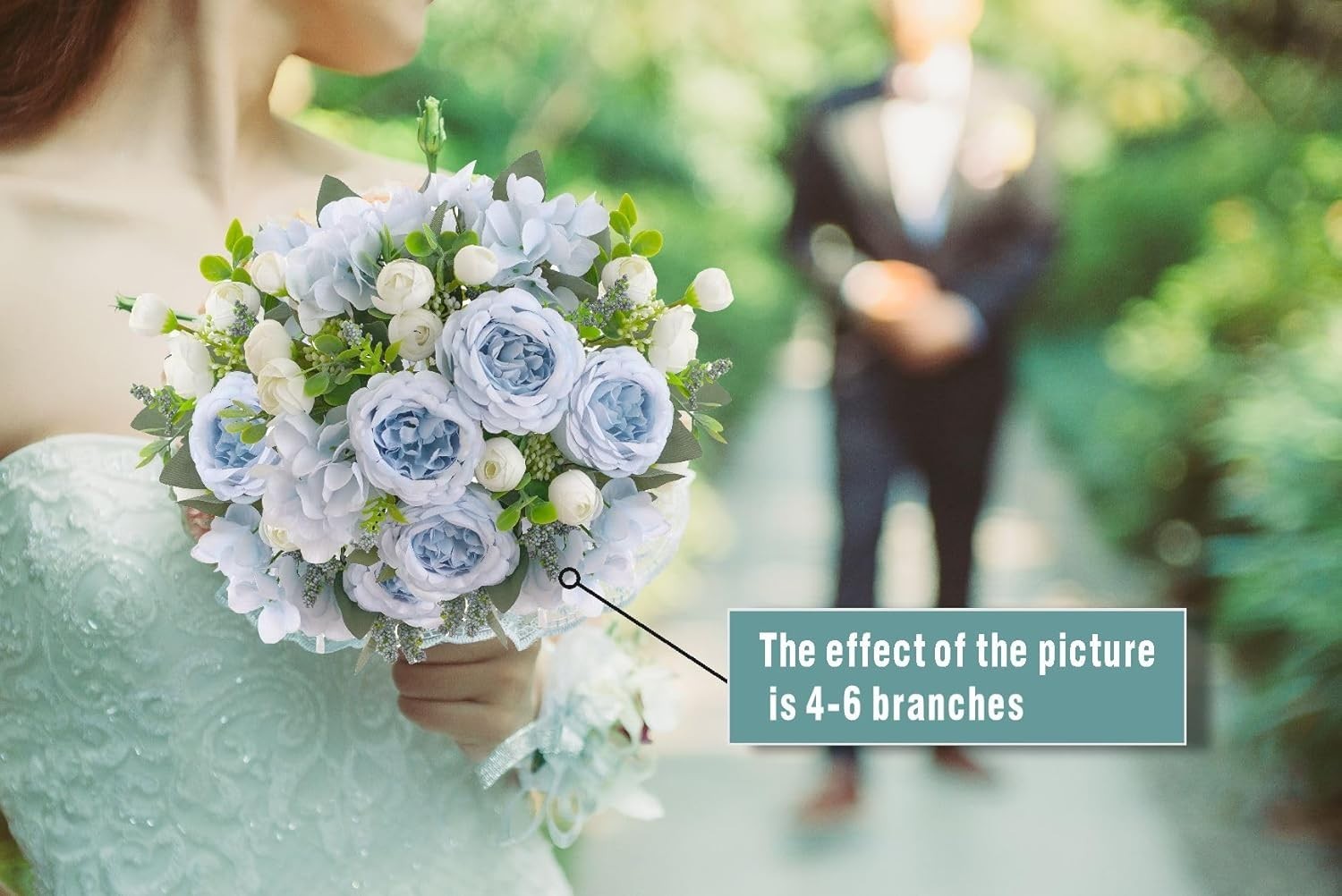 Beautiful 2-Bundle Silk Blue Peonies & Hydrangeas – Versatile Table Centerpieces