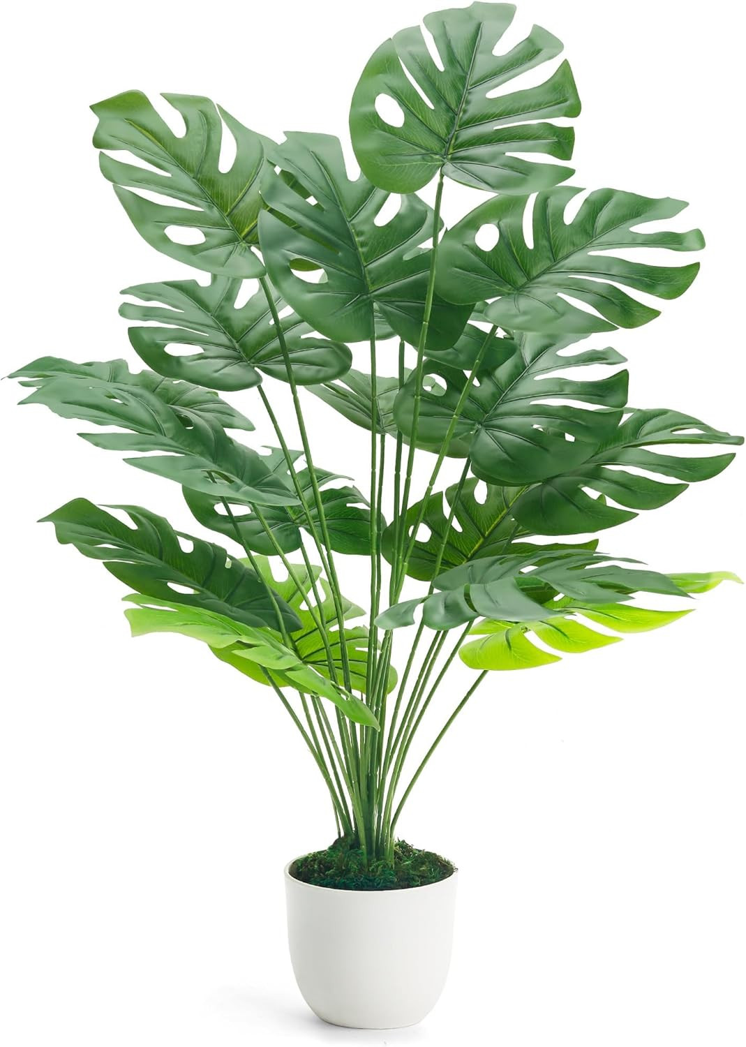 Der Rose 28″ Fake Plants Large Artificial Monstera Faux Potted Plants Indoor