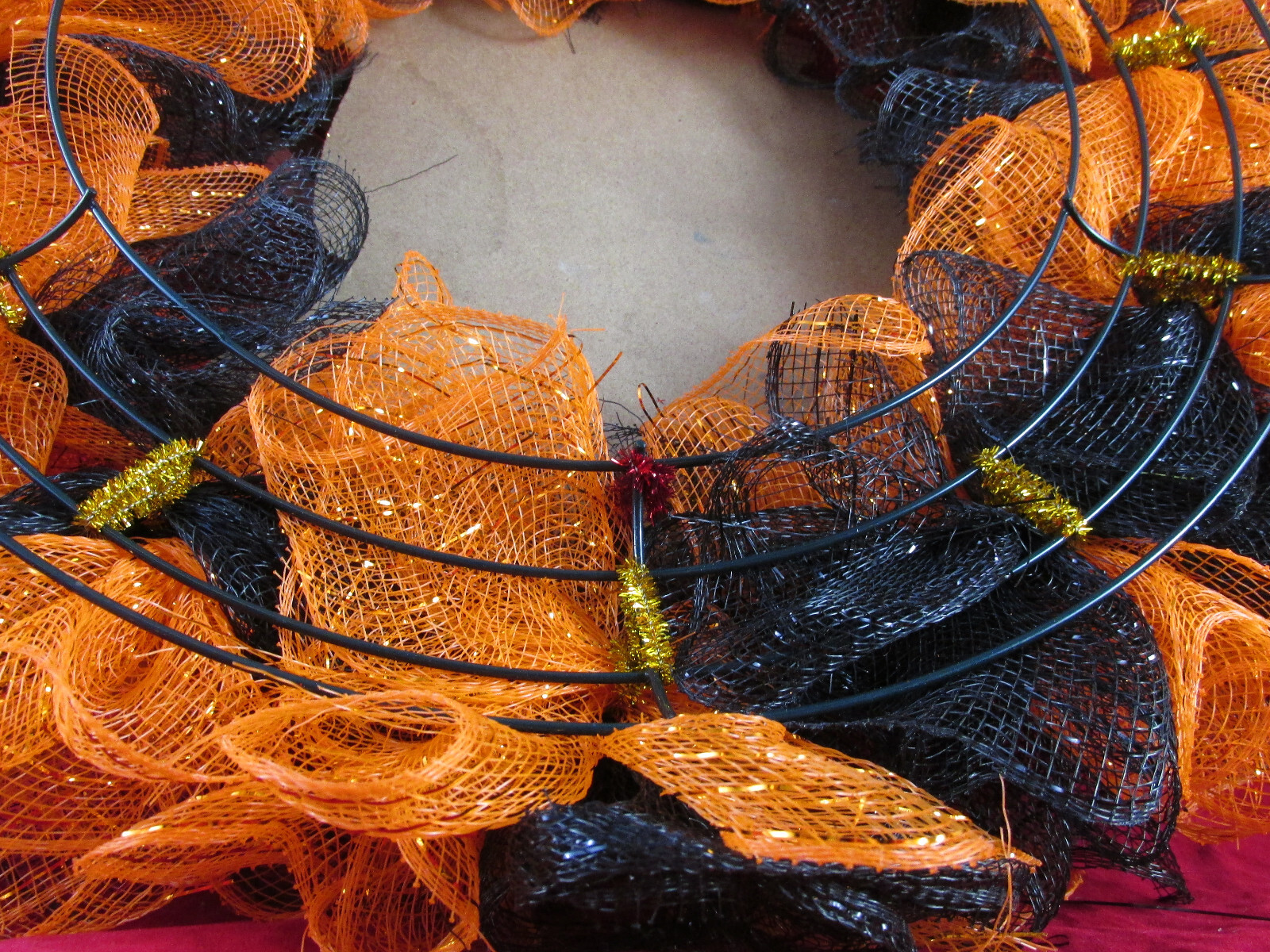 Fall Pumpkin Patch Deco Mesh Ribbon Wreath