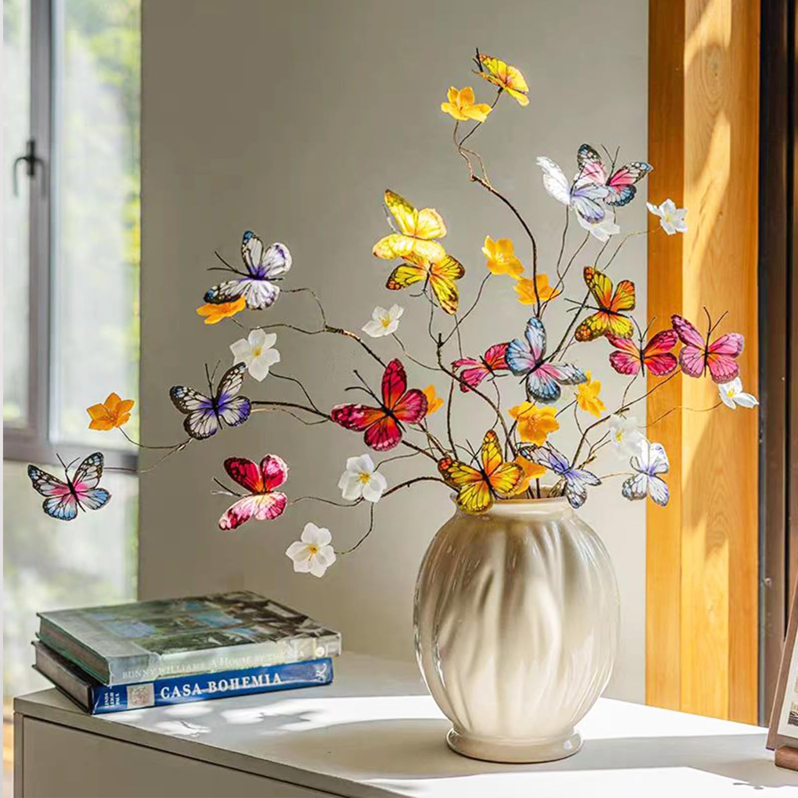 Artificial Butterfly Branche, Simulation Branch Stems with Fake Butterfly Flo…