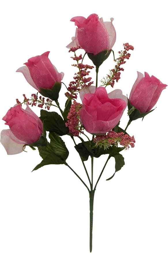 Fairy Rose Bud Bush Pack of 12 14in Fuschia