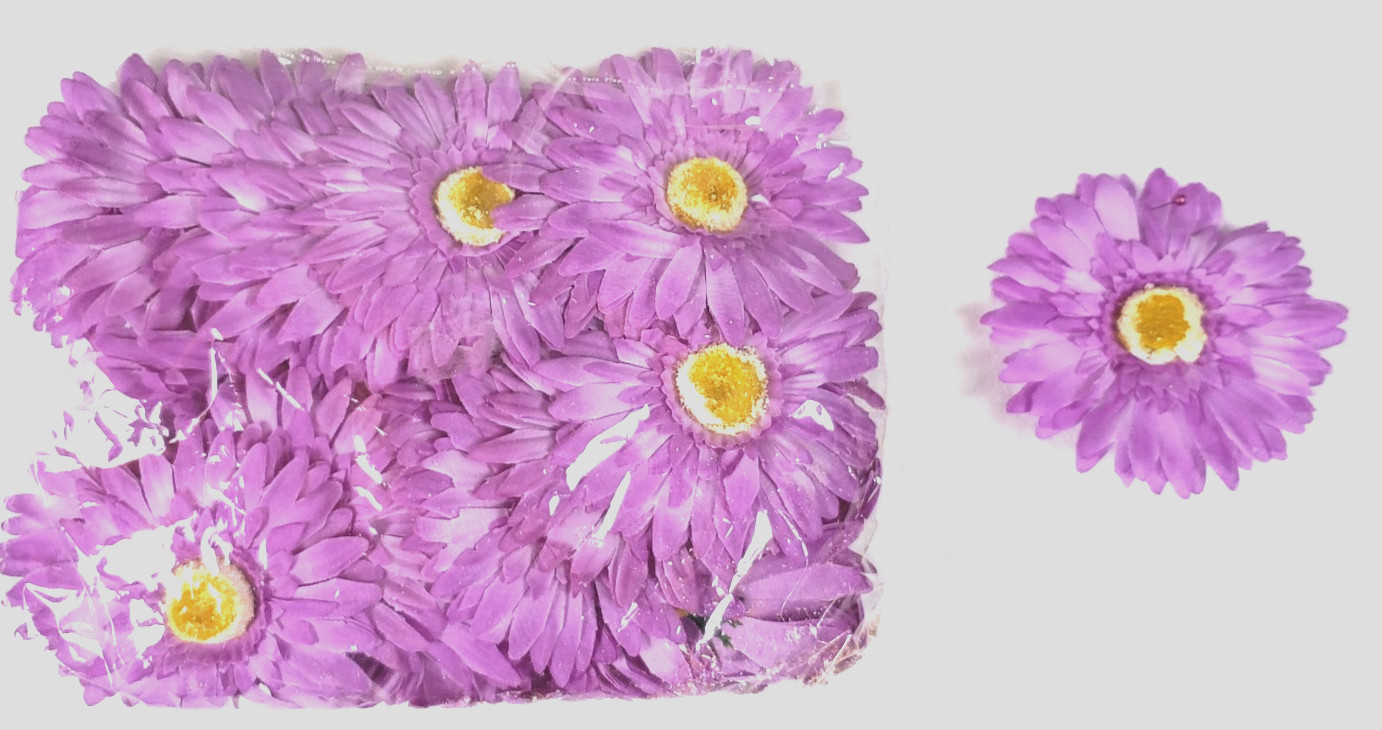 29 Lavender Artificial Flower Heads 4″ Gerbera Daisy Faux Flowers Craft Wreath