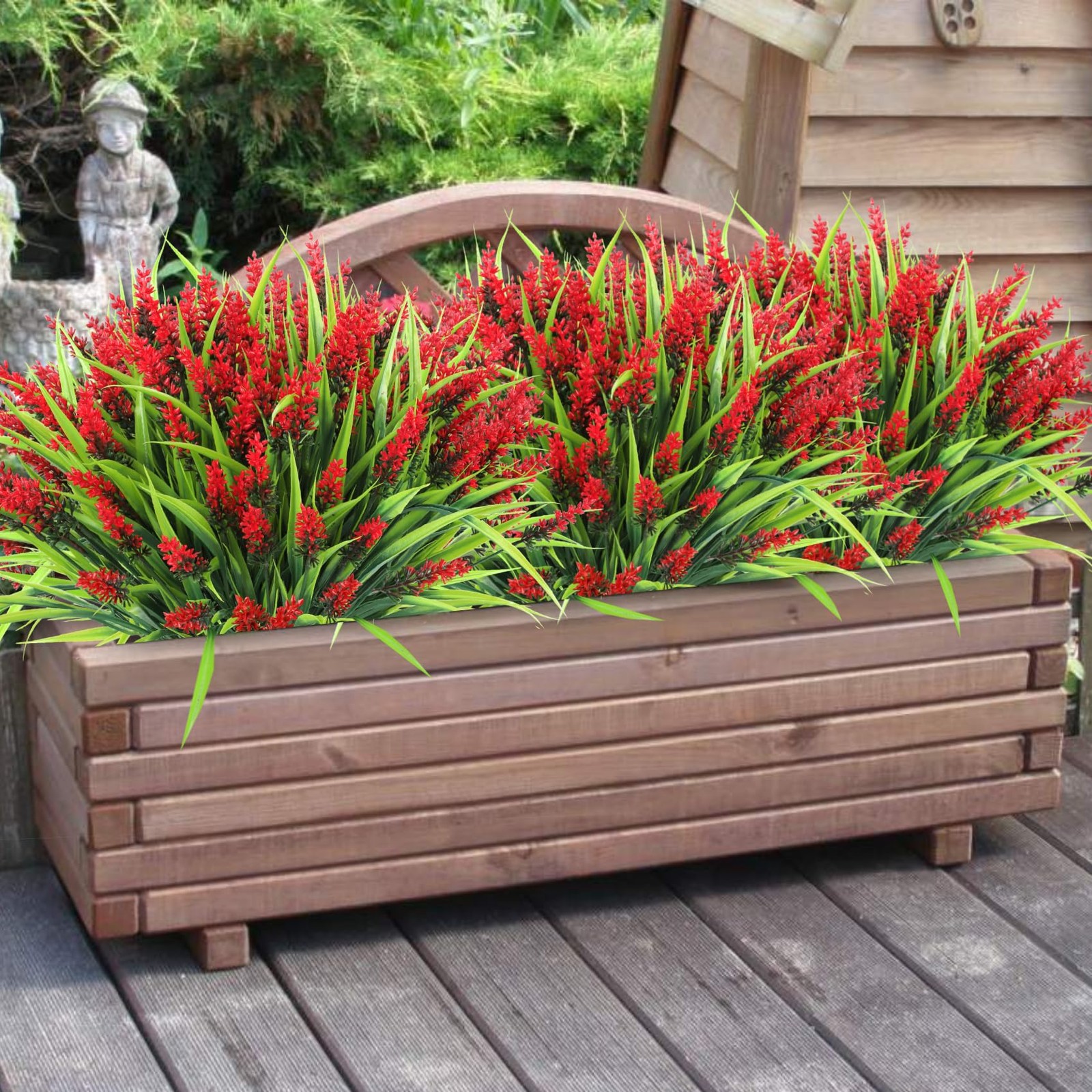 Artificial Lavender Flowers 15″ Height 24 Bundles UV Resistant for Garden Decor