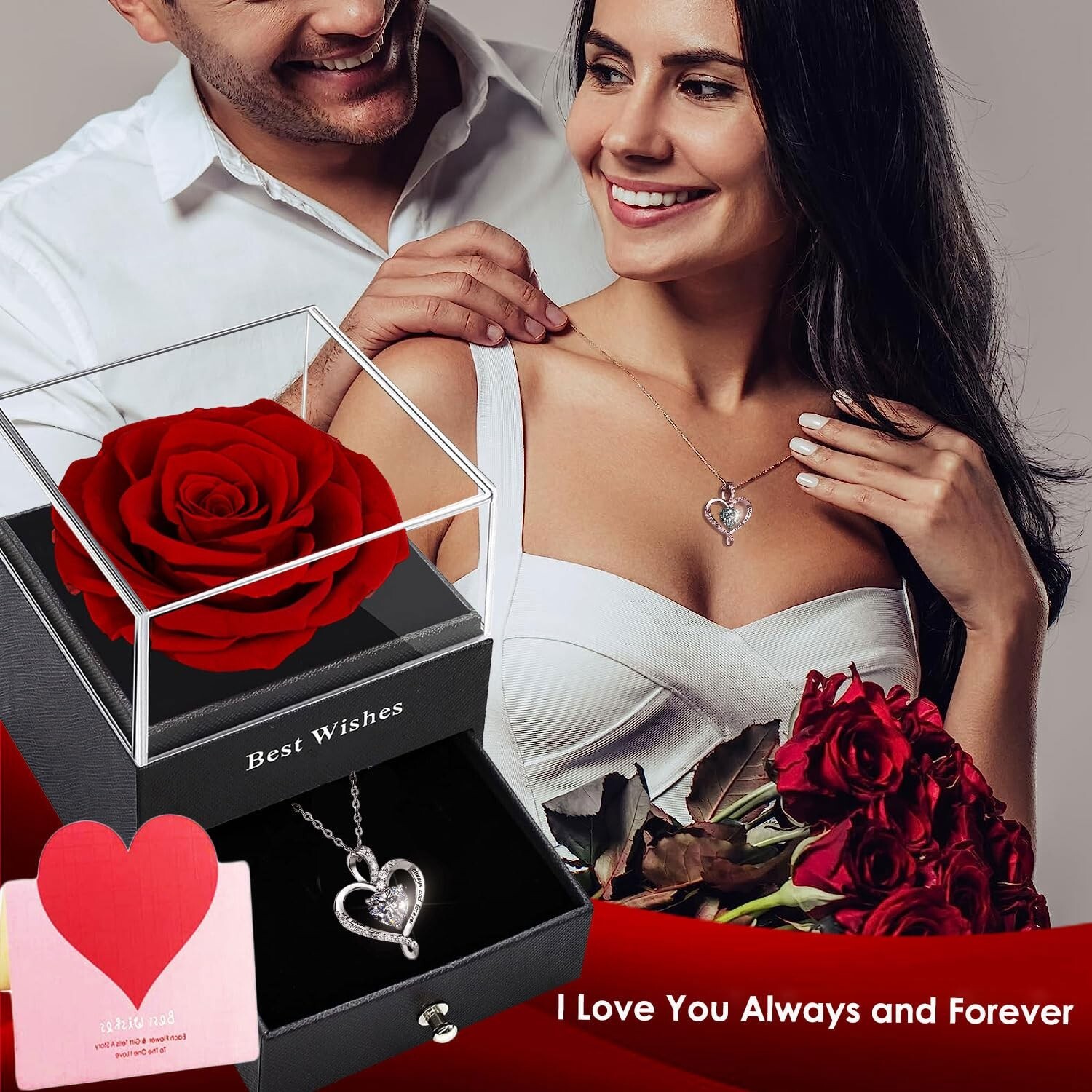 Forever Red Rose Gift Box,Eternal Flower, Preserved Rose, Infinity Real Rose …