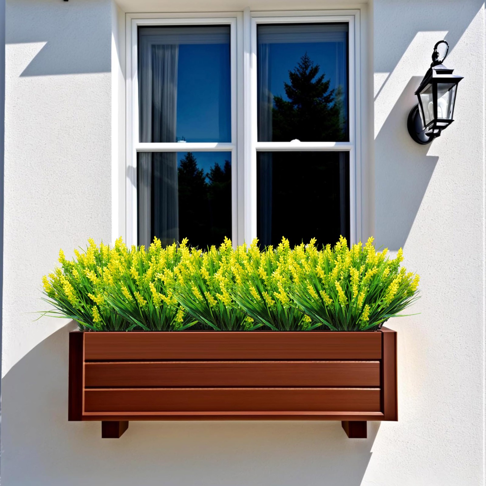 12 Bundles Artificial Plants Outdoor Fake Monkey Grass UV Resistant Faux Bush…