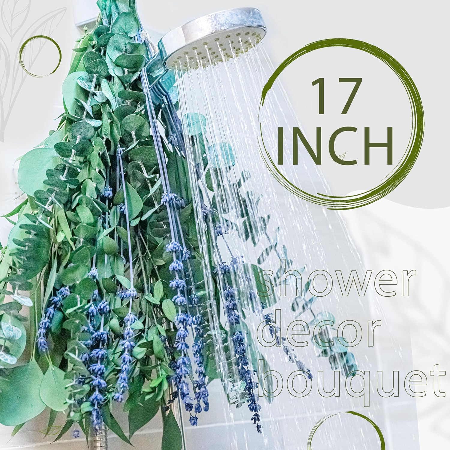 5 Kinds Eucalyptus & Lavender Stems – 17″ Natural Fresh Hanging Real Leaves Show