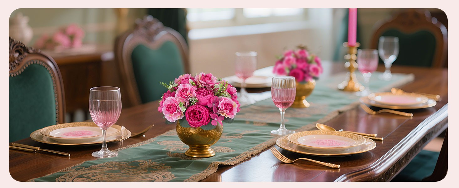 Faux Peony Flowers centerpieces: 10pc 9.5 Inch Hot Pink Floral Ball Arrangement