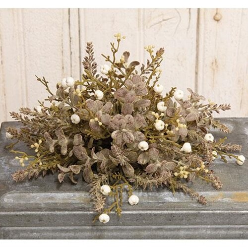 NEW Primitive PUMPKINS HALF SPHERE CREAM BERRY LEAFY 3″ x 10″ Harvest Fall