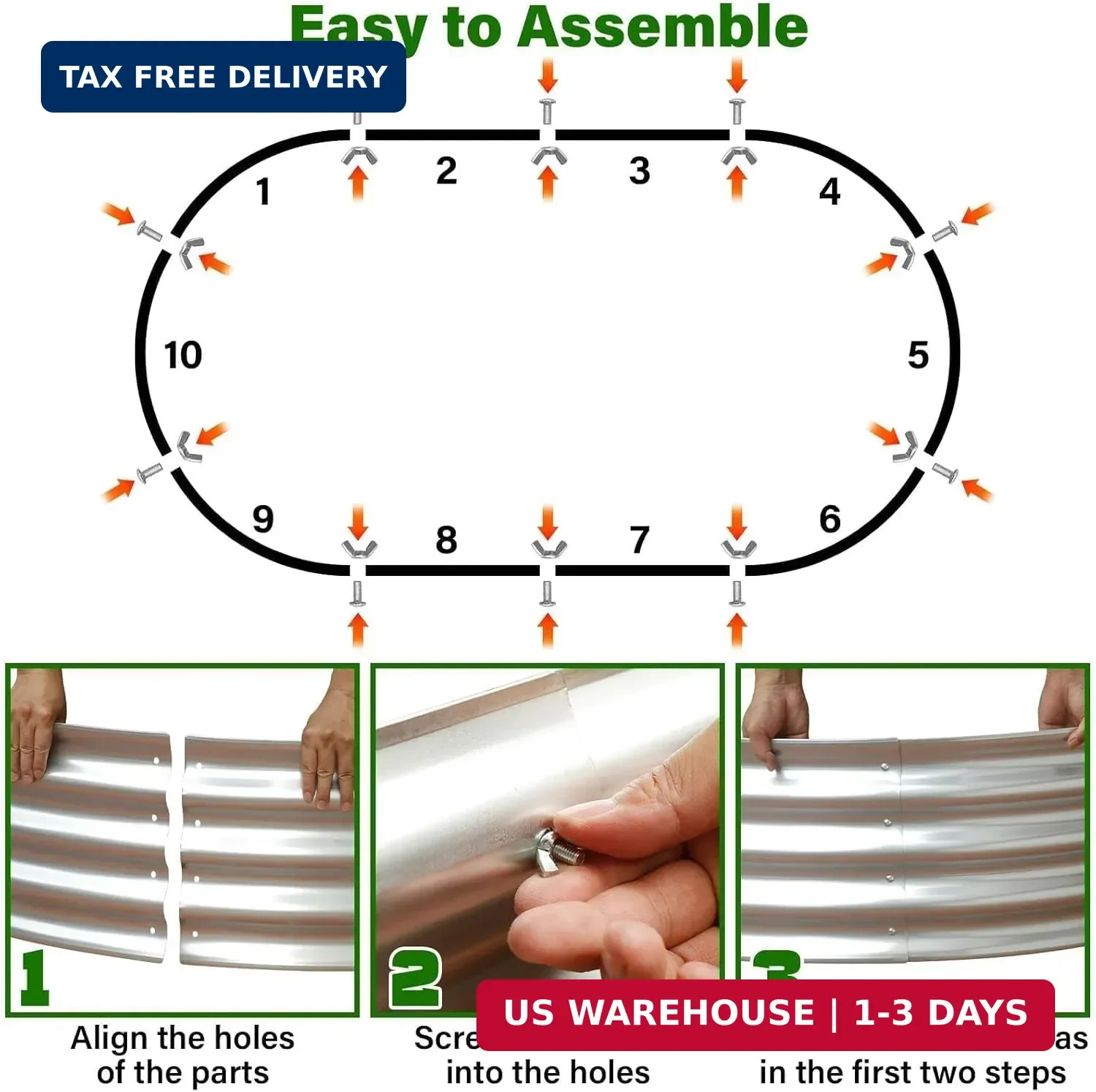 Galvanized Raised Garden Bed for Outdoor: 4X2X1ft Durable Metal Vegetable Plant