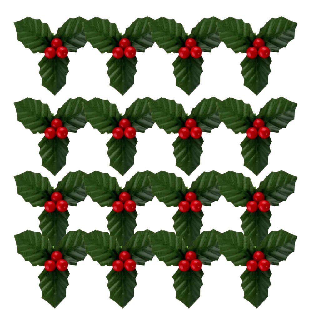 50 Pcs Artificial Red Berry Stems Faux Christmas Picks for Wreaths