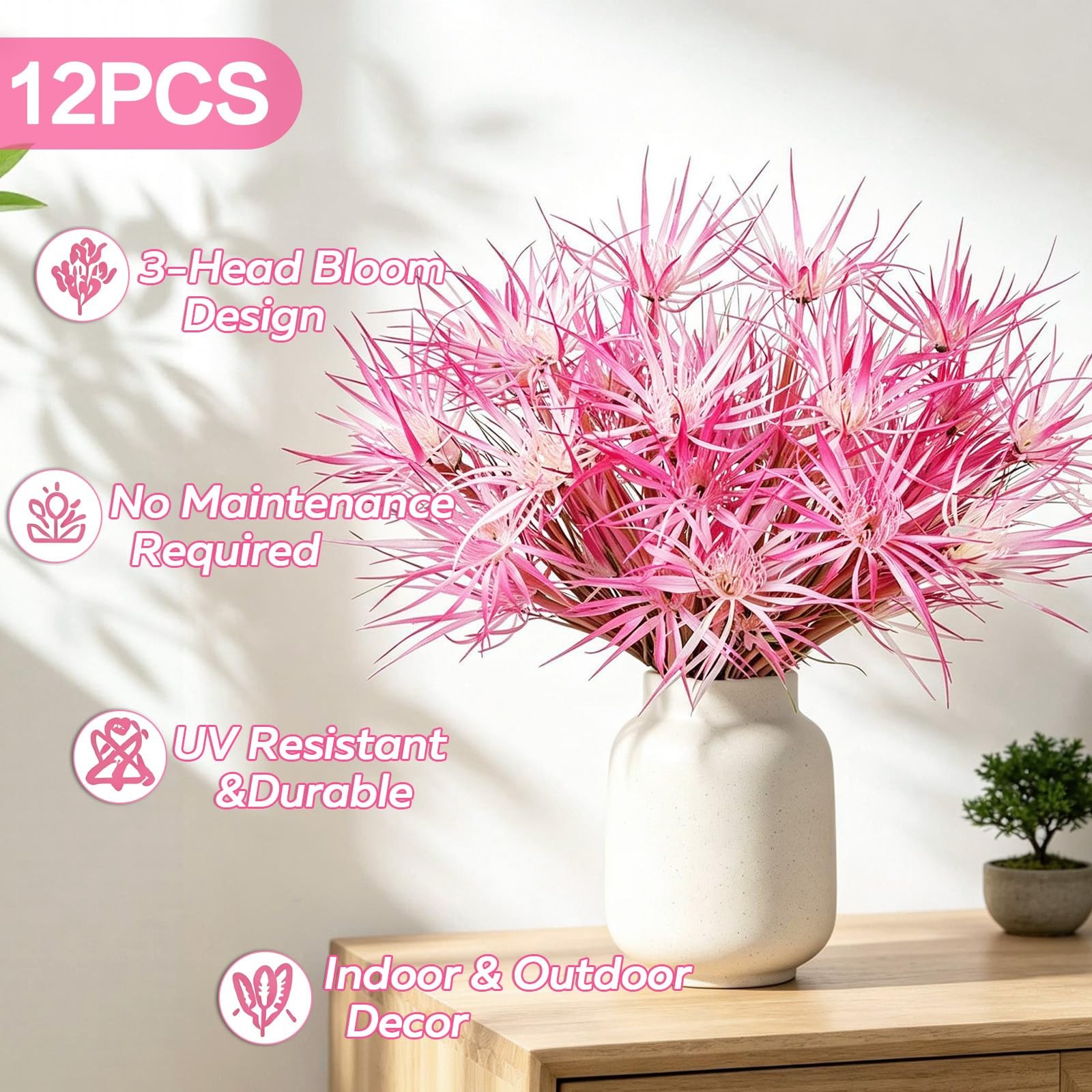 6PCS 37.5″ Artificial Lily of The Valley Silk Long Stem White Flowers for Tal…