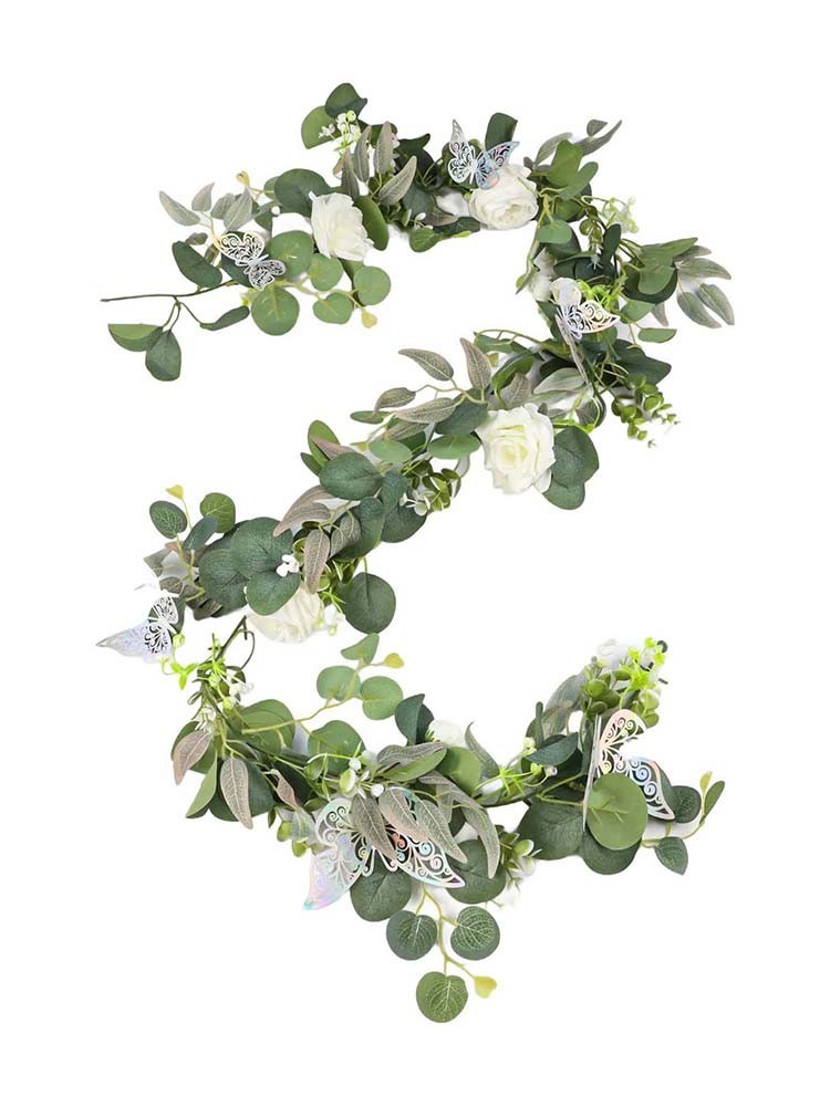 5 9 FT Simulation Rattan Flower Vine with Butterflies for Special Events