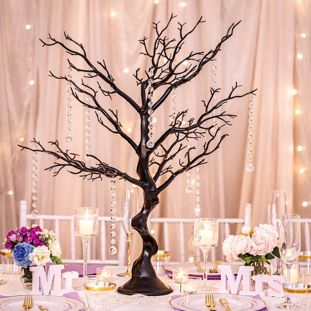 Sziqiqi Resin Artificial Tree for Centerpiece, Home 30in-2pcs, Black