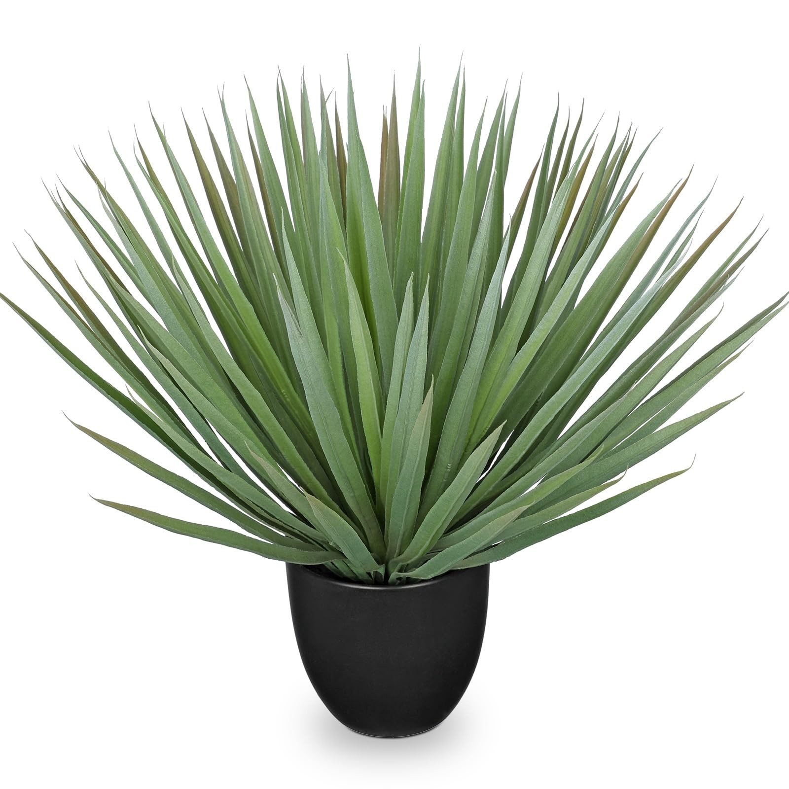 Artificial Agave Plant 18.1″ Tall in Black Pot – Realistic Indoor Outdoor Decor