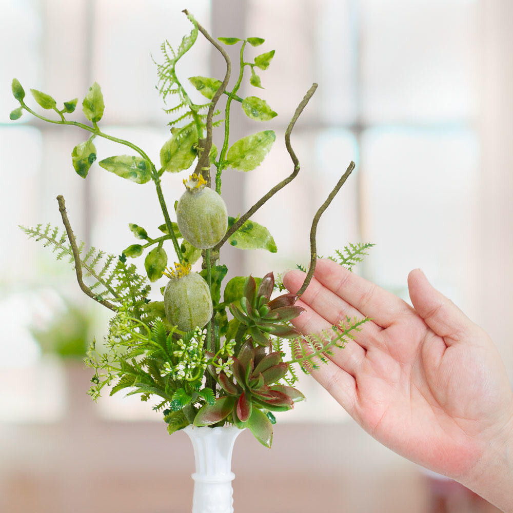 Set of 2 Artificial 19″ Foliage Sprays with Succulents And Fern