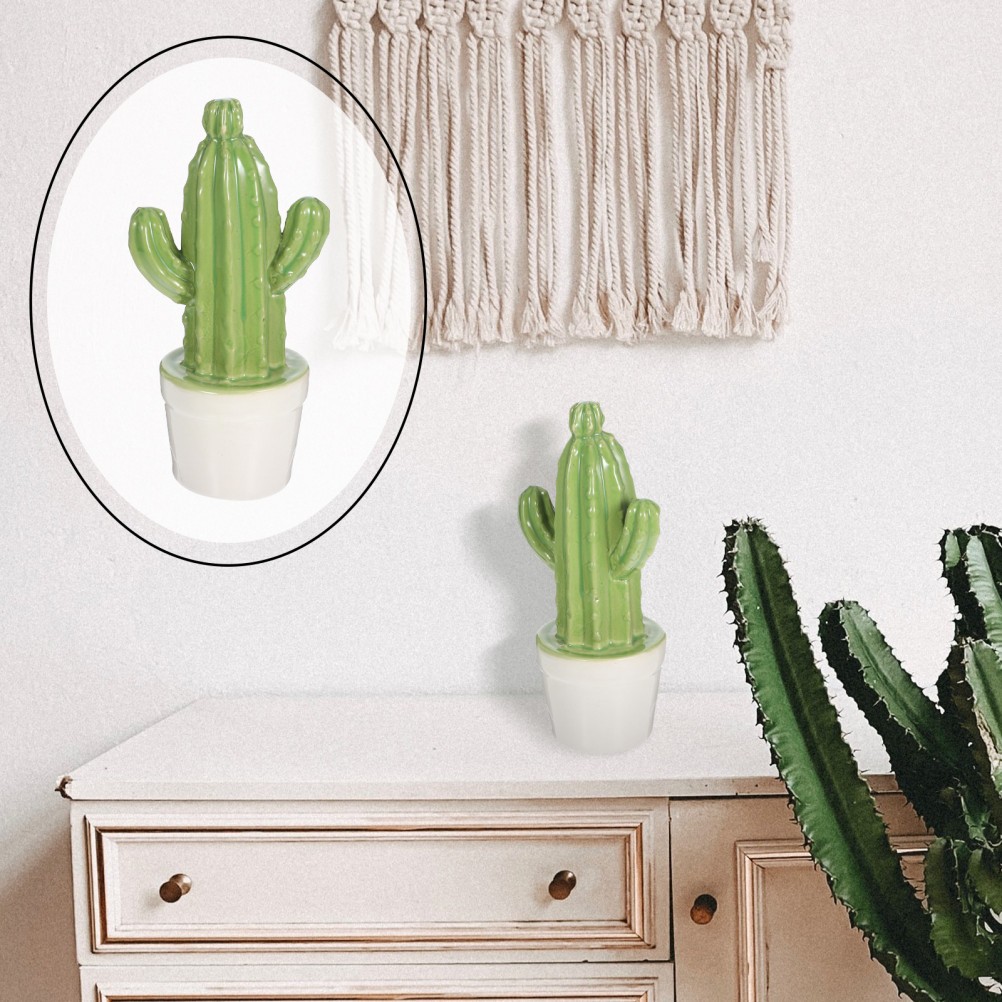 Artificial Small Ceramic Cactus Plant Fake Bonsai Ornament For Office Home