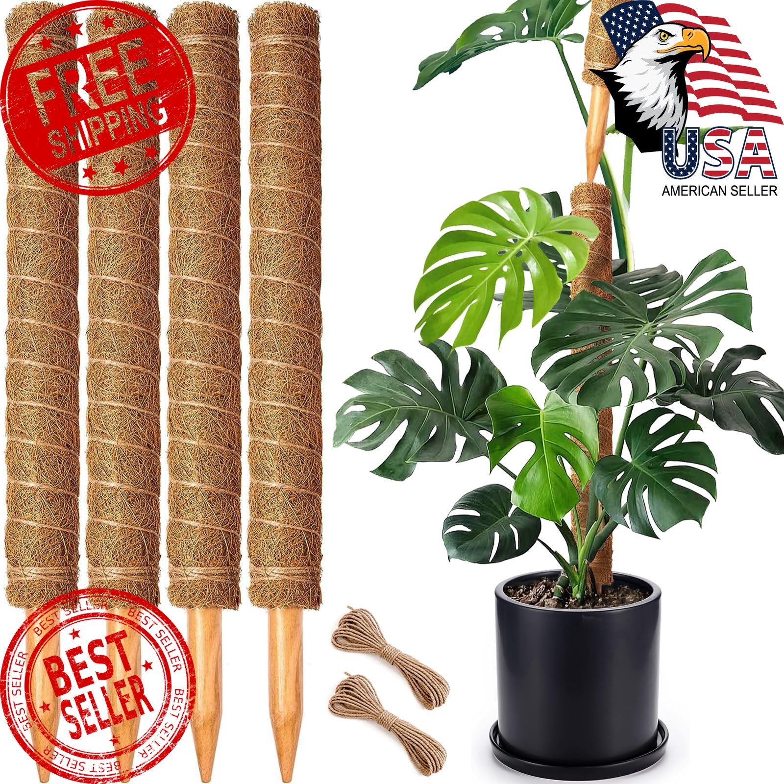 CHIAFFI Moss Poles 4 Pack 22in
