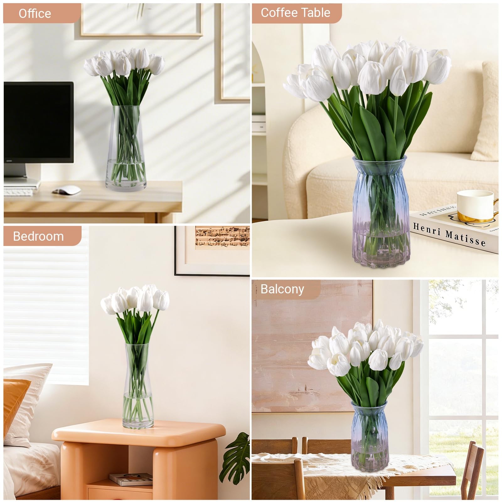 20 PCS 16 Inch Real Touch Artificial Fake Tulip Bridesmaid Wedding Bouquet