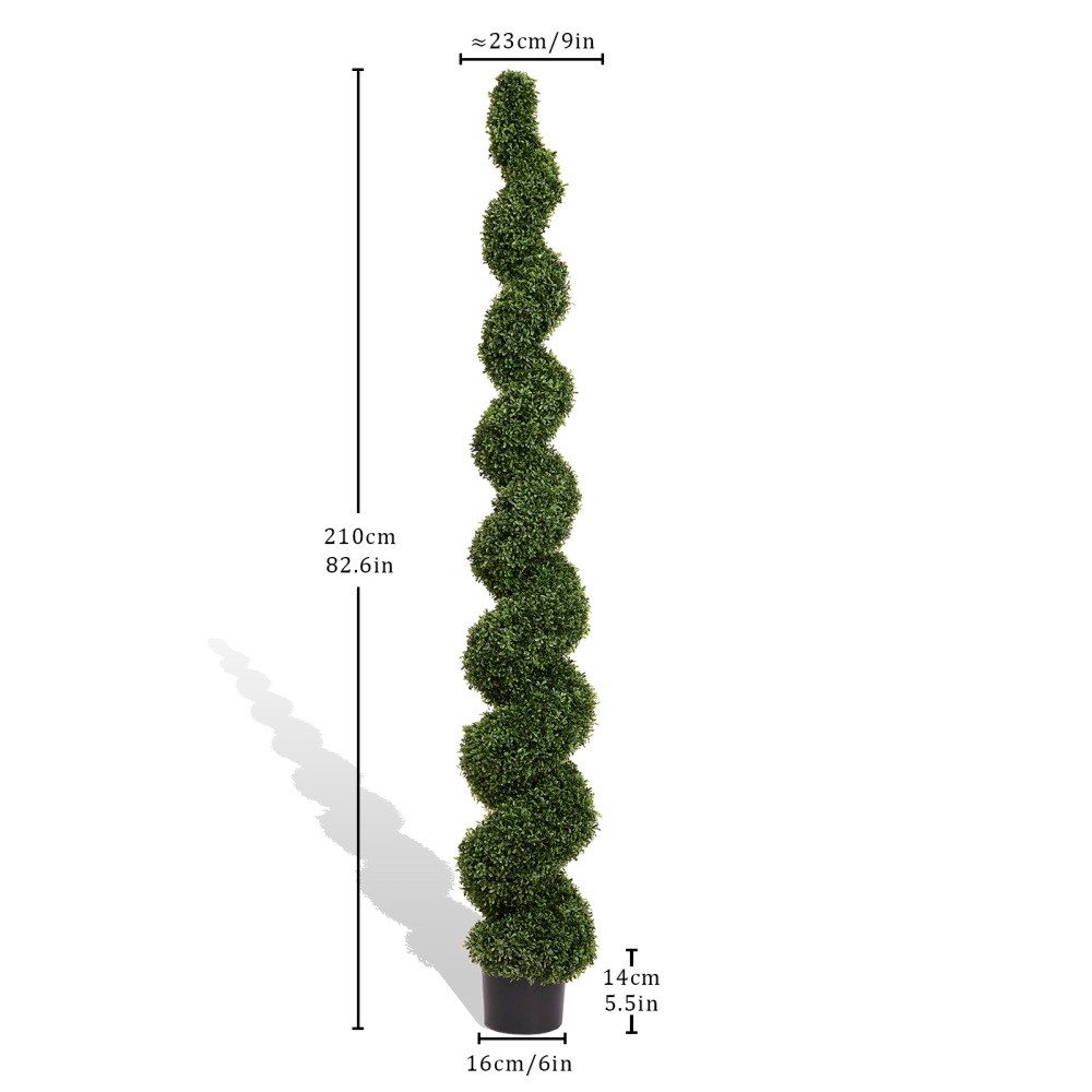 6FT Artificial Spiral Topiary Boxwood Trees Outdoor Garden Porch Decor 2Pcs