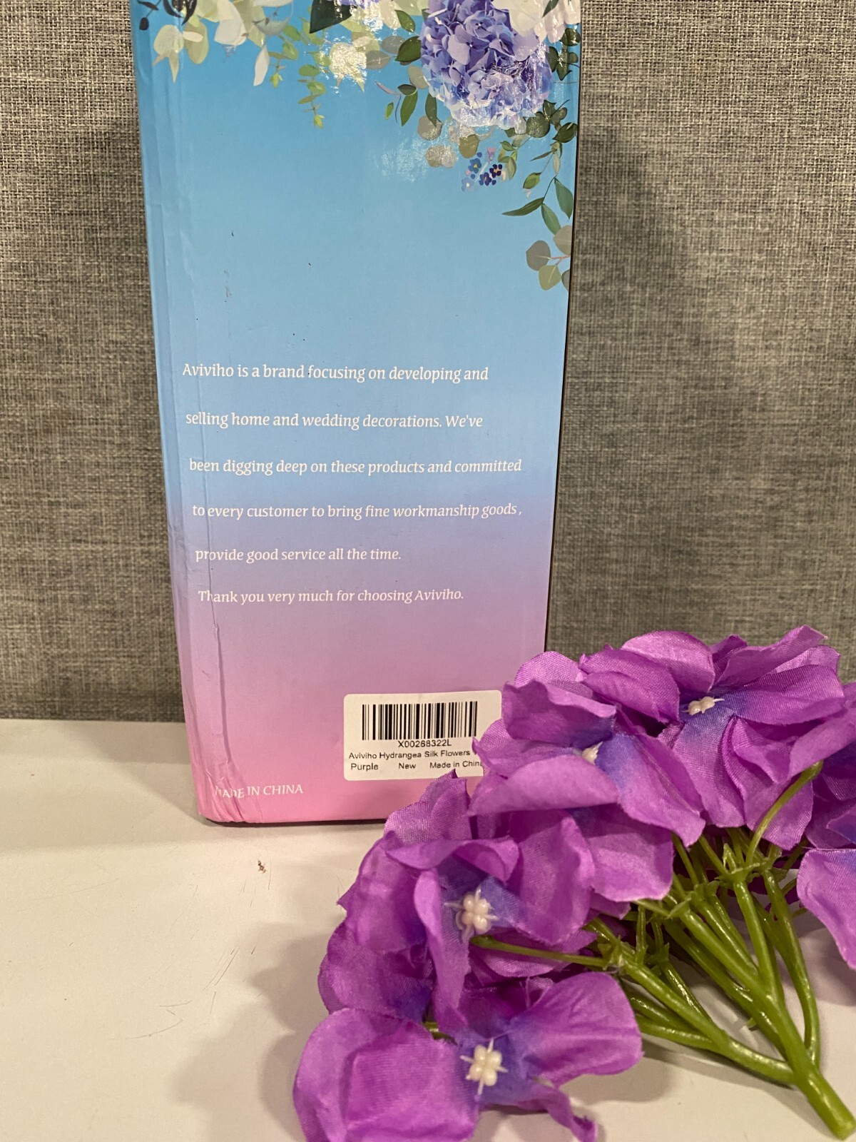 AVIVIHO Hydrangea Silk Flowers Heads Pack of 10 Violet Full Hydrangea Flowers