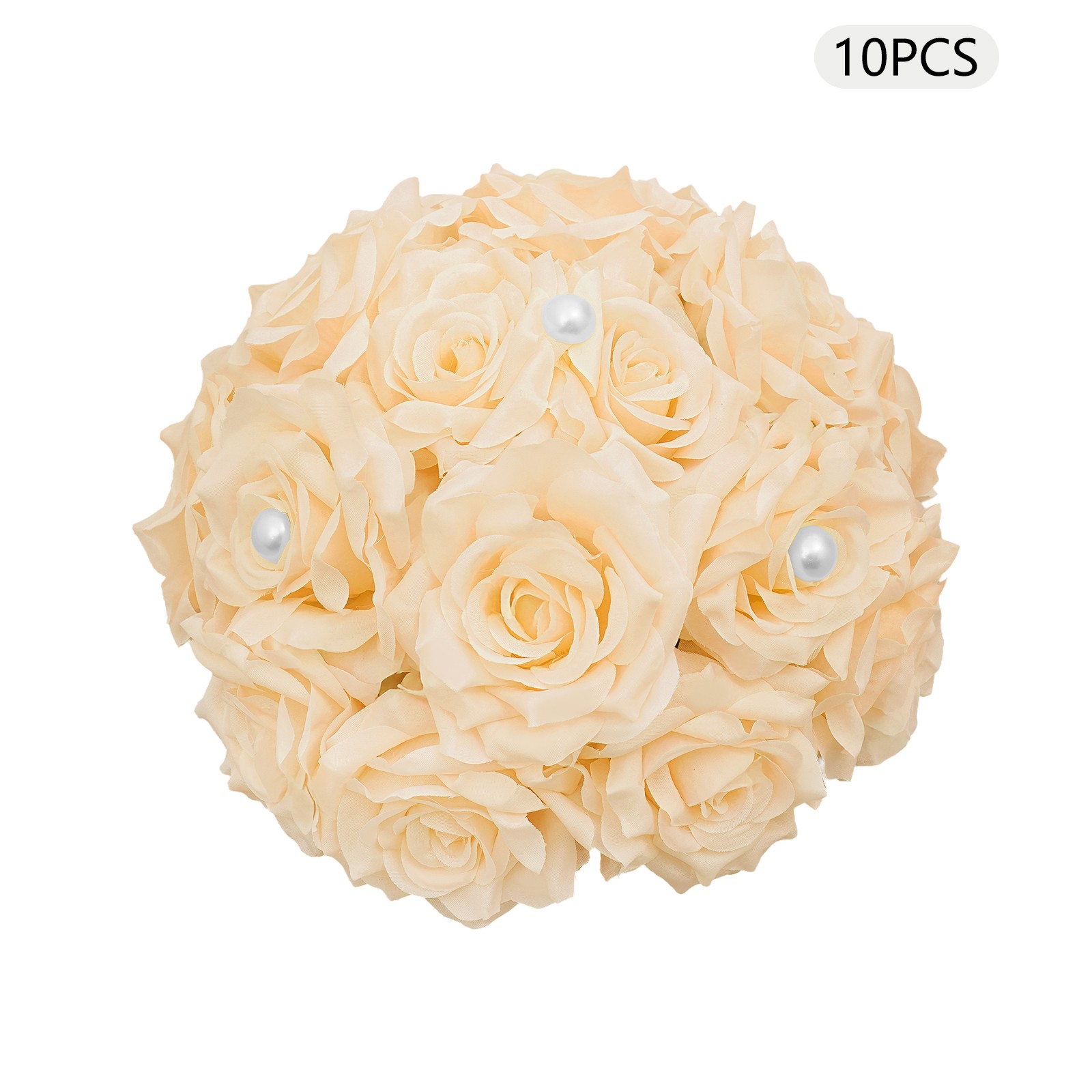 10*Bouquet Wedding Artificial Flower Balls for Table Deco, Deep Champagne Color