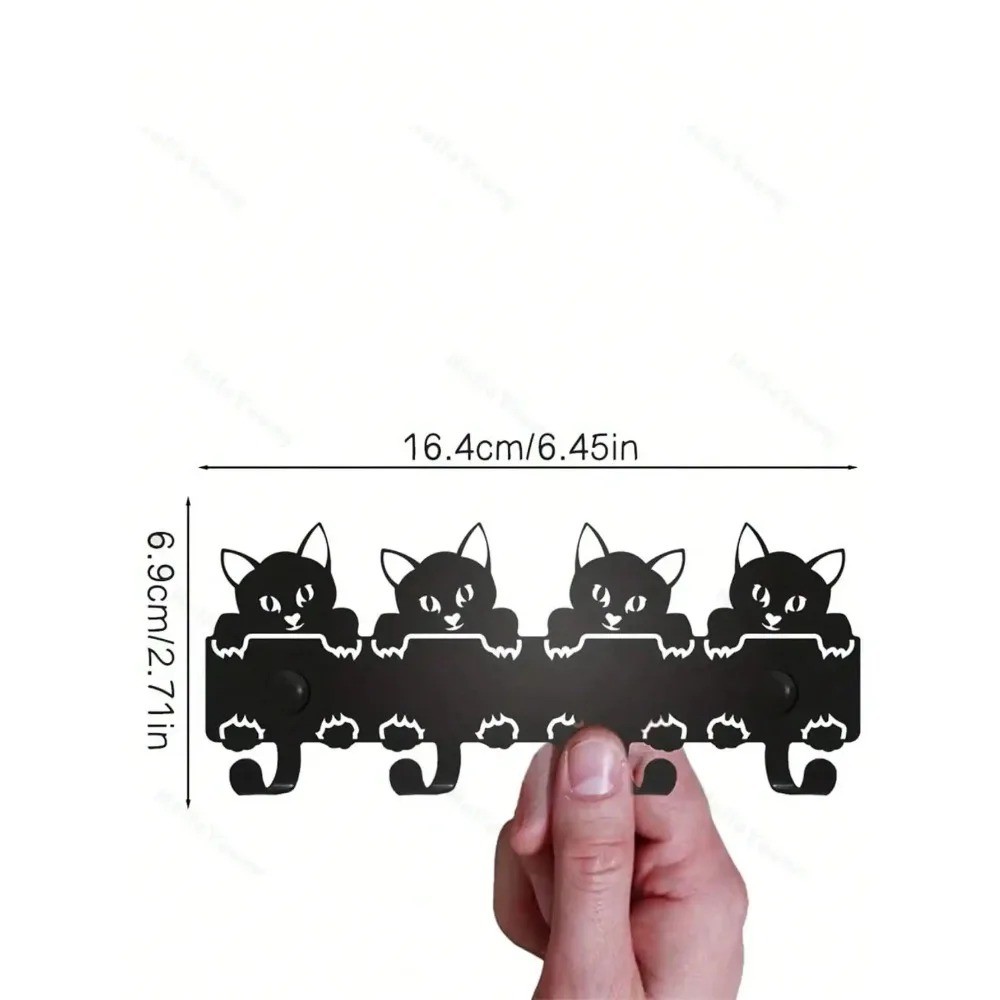 Black Cat-Themed Metal Wall Hook – Durable Home Office Decor Personalized Gift