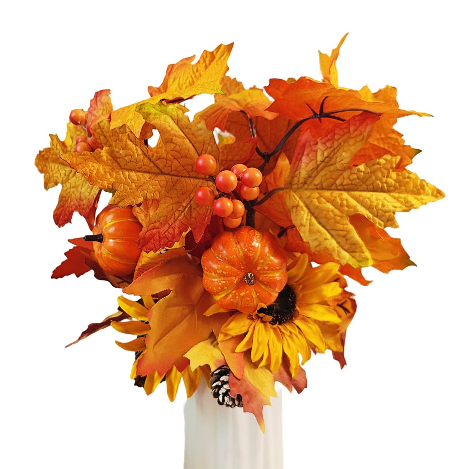 Fall Flowers Artificial for Decoration,16.9 In Fall Floral Stems Picks with P…