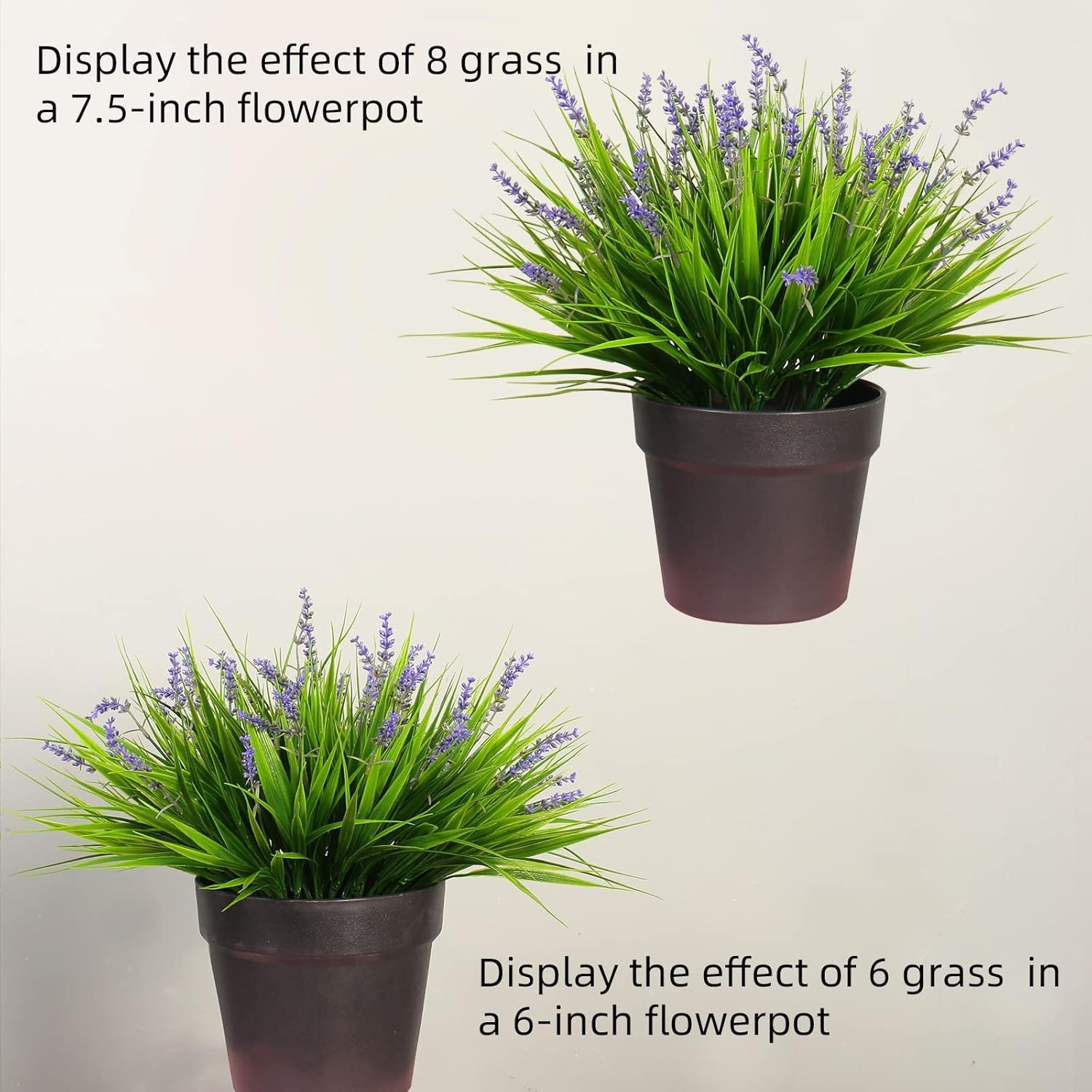 Zero Maintenance Artificial Monkey Grass with Flowers – 12 Bundles for Any Space