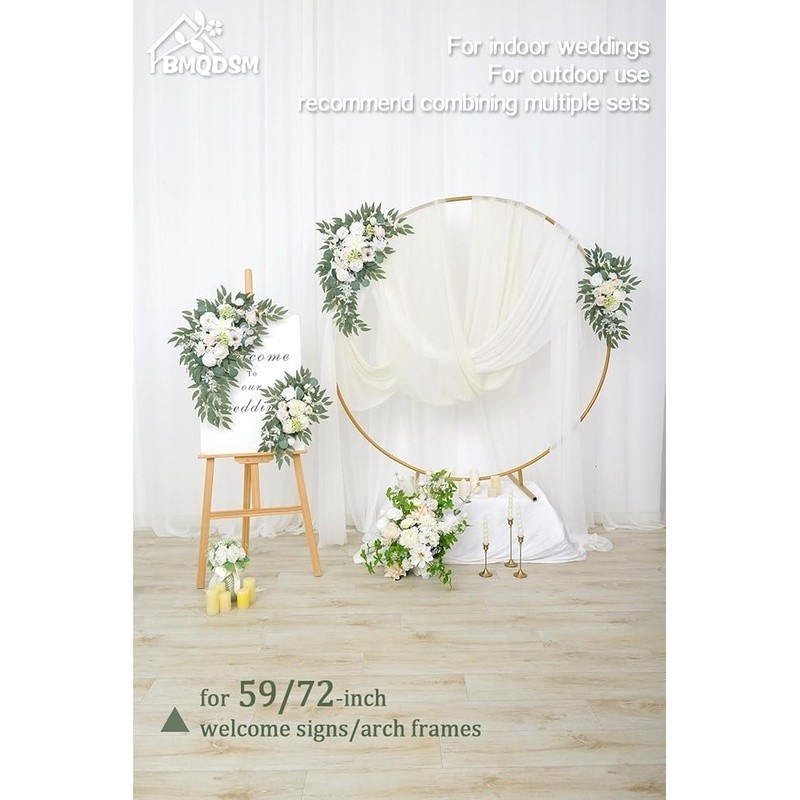 Artificial Wedding Arch Flowers Kit Lifelike Silk Foam Decoration Easy Use