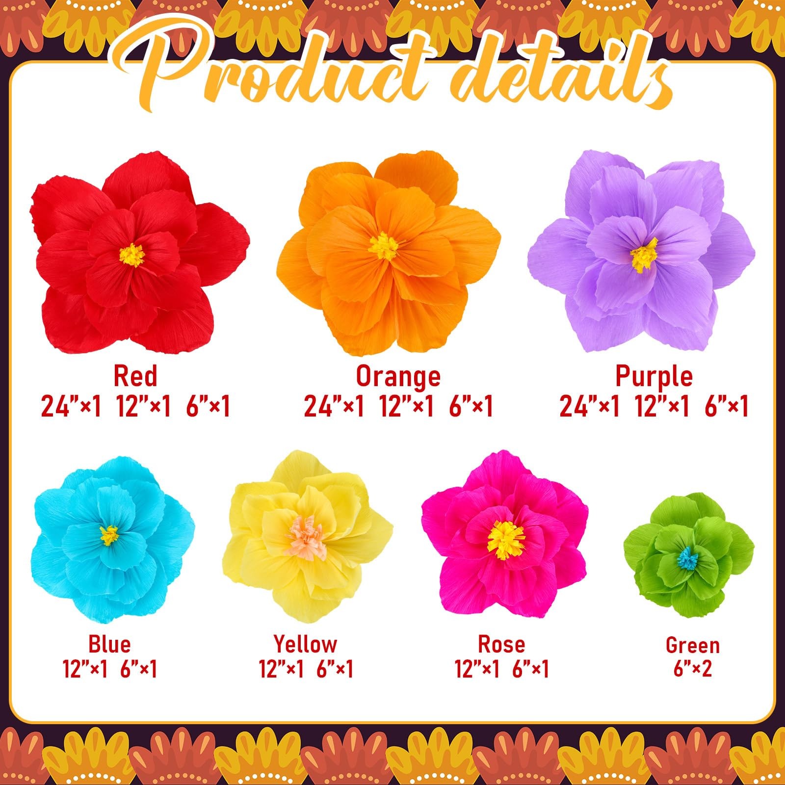18 PCS Giant Paper Flowers Artificial Large Handcrafted Wall Backdrop Decor