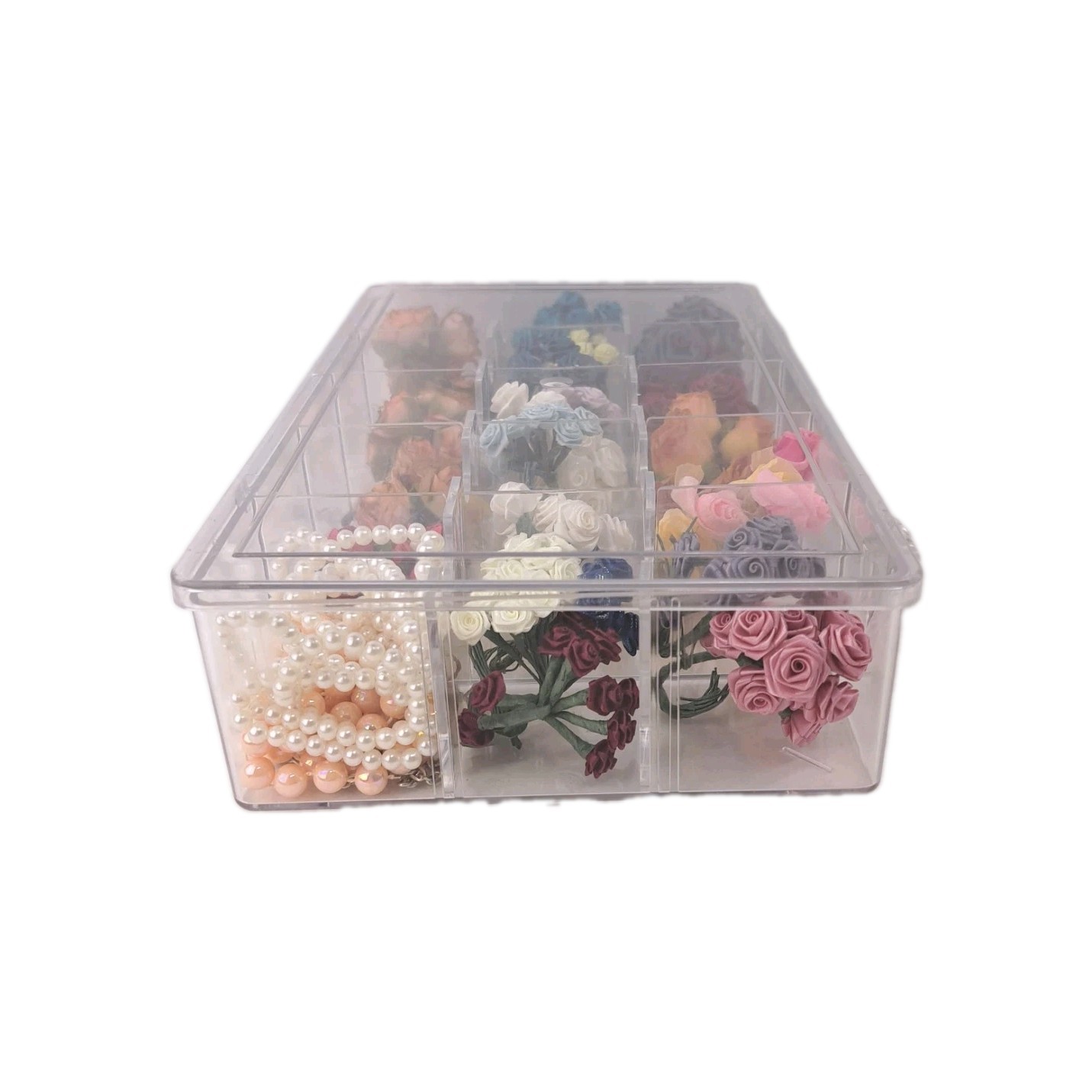 Lot Of 21 Mini Artificial Craft Flowers Embellishments Making DIY With Beads