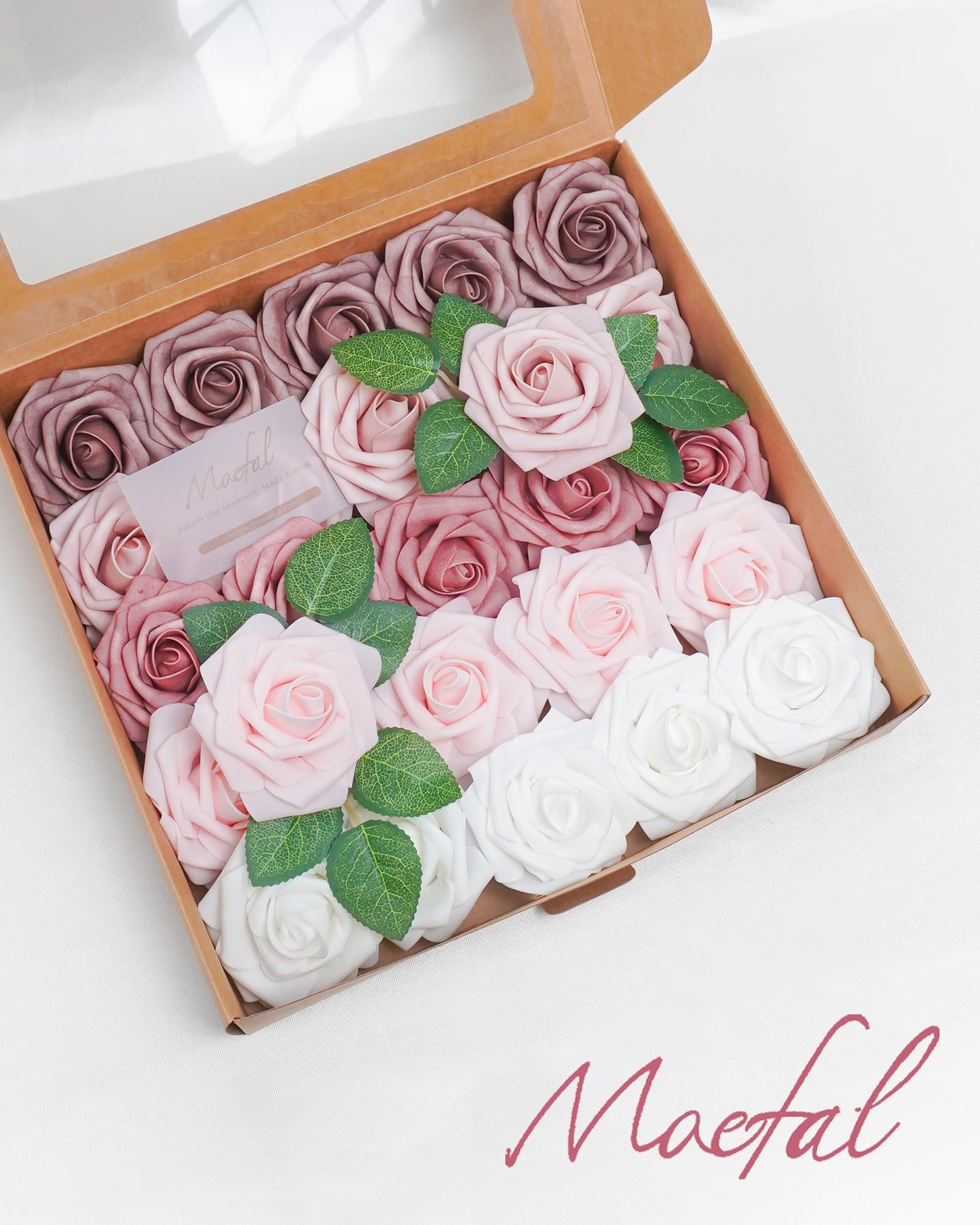 25Pcs Artificial Foam Roses 3 Inch, Shades of Dusty Rose Palette with Blush &…