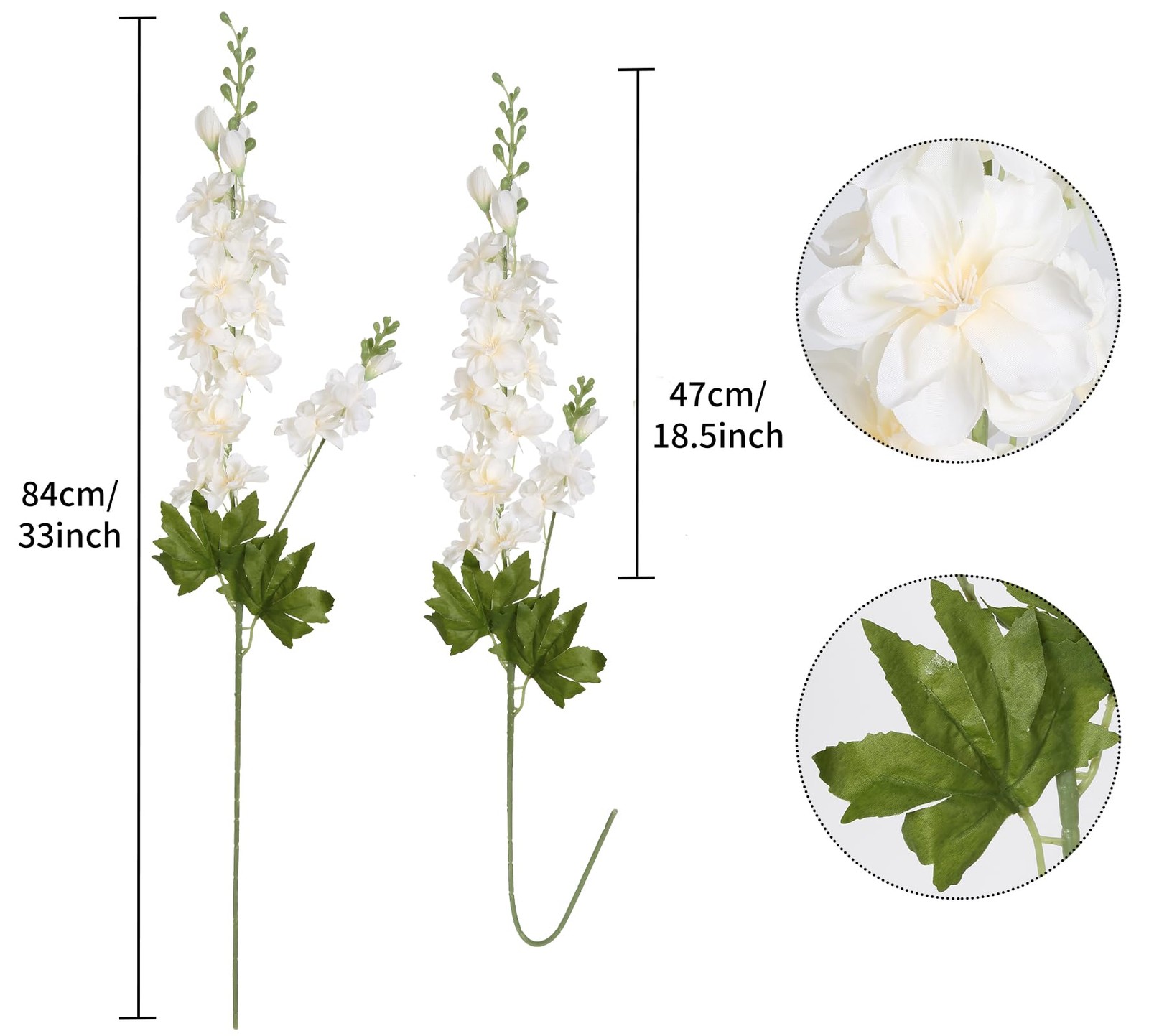 6PCS Champagne Silk Flowers Artificial Delphinium 33″ Long Stem Flowers for T…