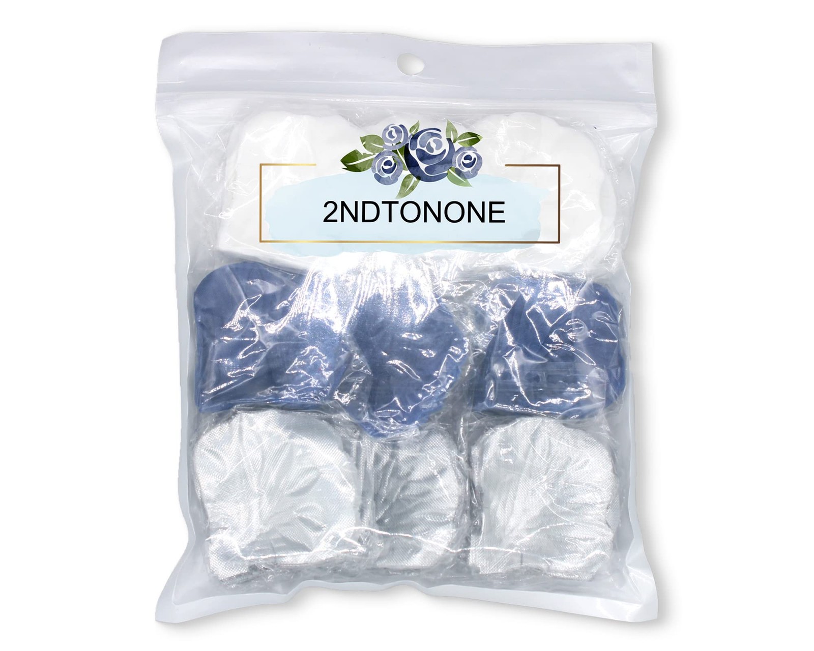 900pcs Navy Blue Silver White Artificial Flowers Silk Rose Petals Flower Girl Sc