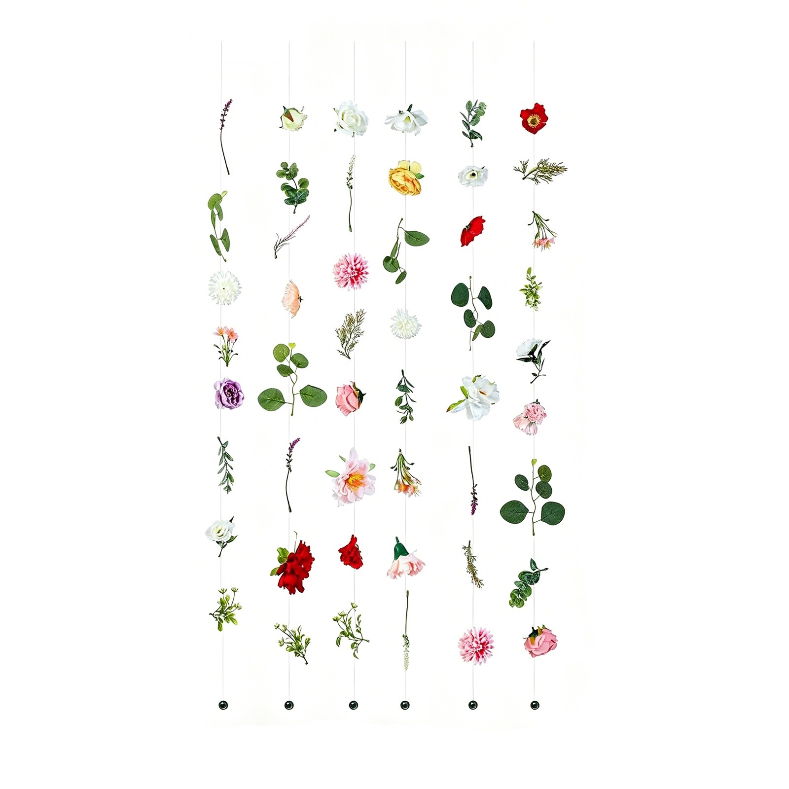 6 Pcs 39.4ft Artificial Wildflower Garlands, Faux Silk Flower Vines,2245