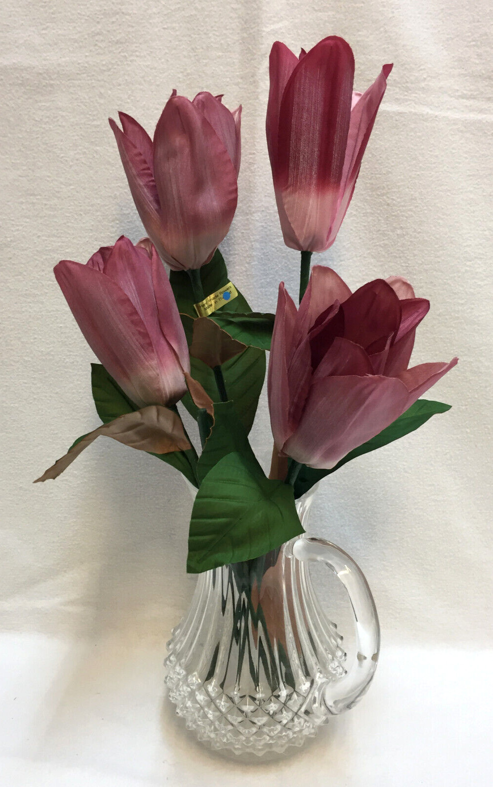 Magnolia Flowers Faux Artificial Light Burgandy 14.5″ to 29″ long Leaves Lot 4